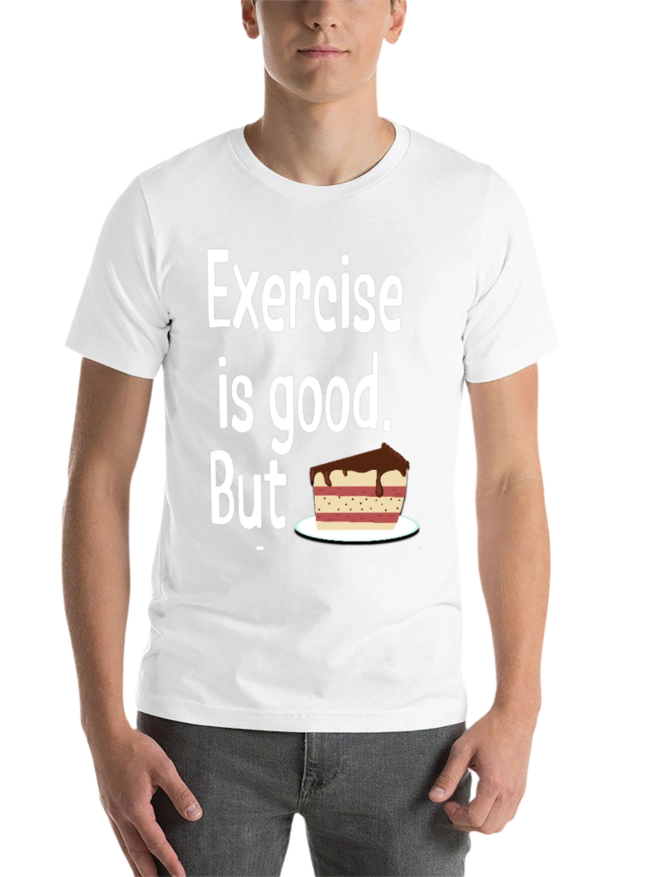 Black Funny Exercise Cake Lover T-Shirt view 14