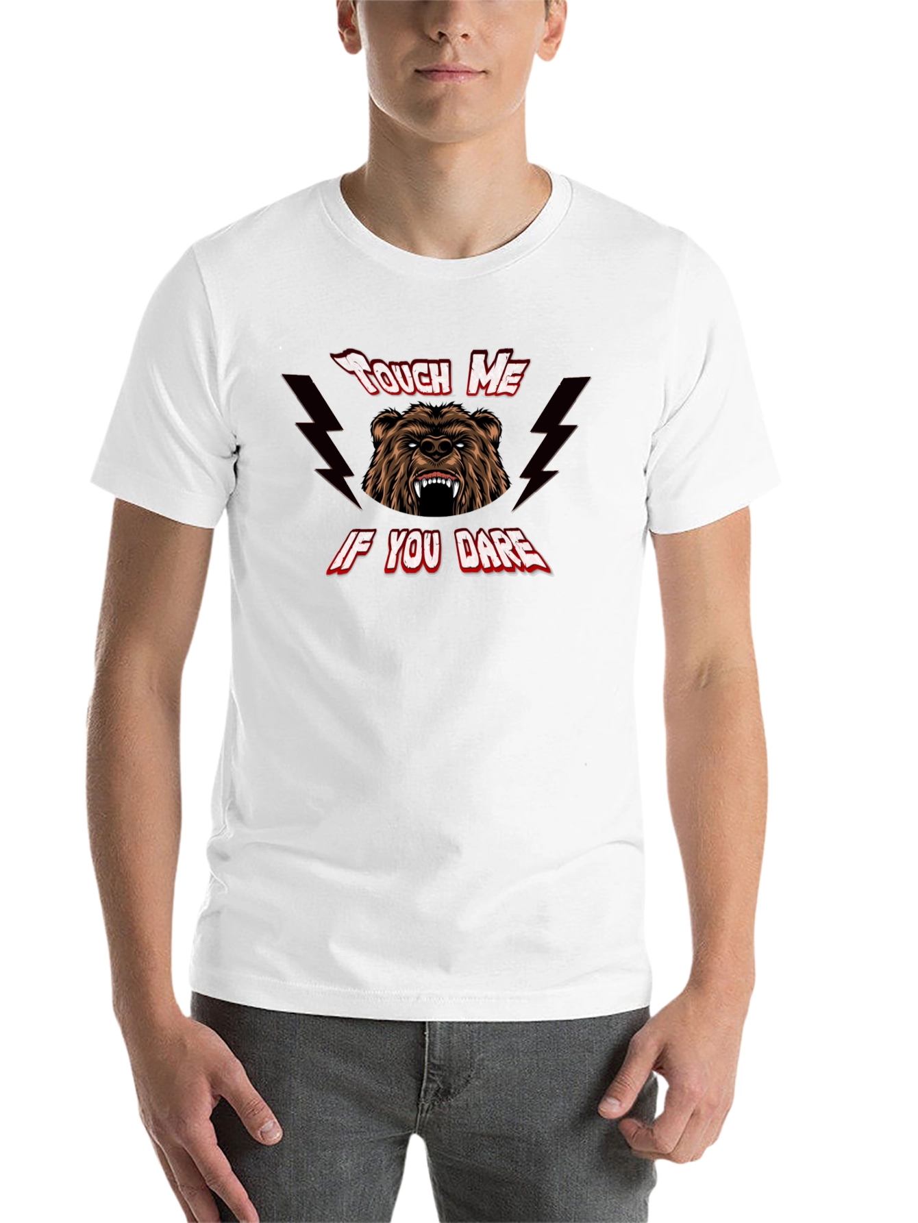 Black Touch Me If You Dare Bear Graphic Tee - Black view 14
