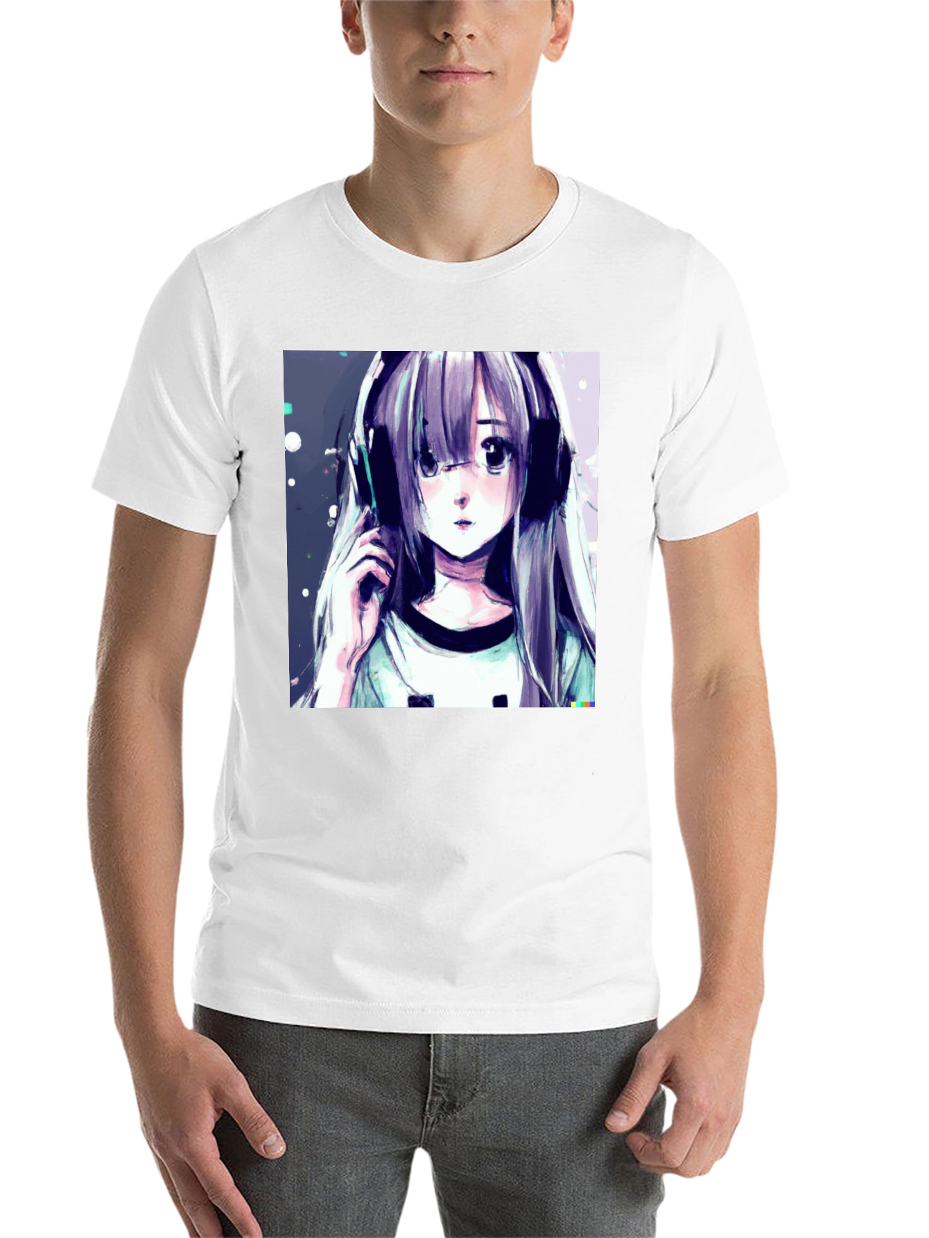 Black Anime Girl Graphic Tee - Stylish Black T-Shirt view 14