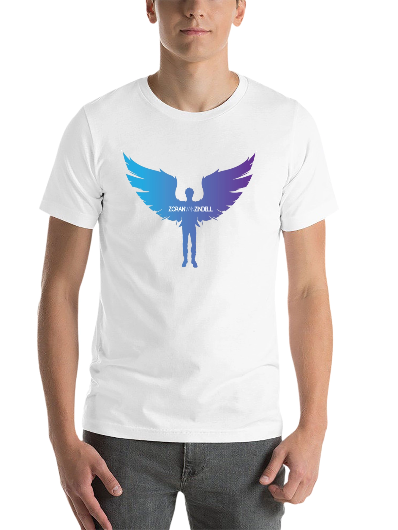 Black ZoranVanzindell Angel Wings Black T-Shirt view 14