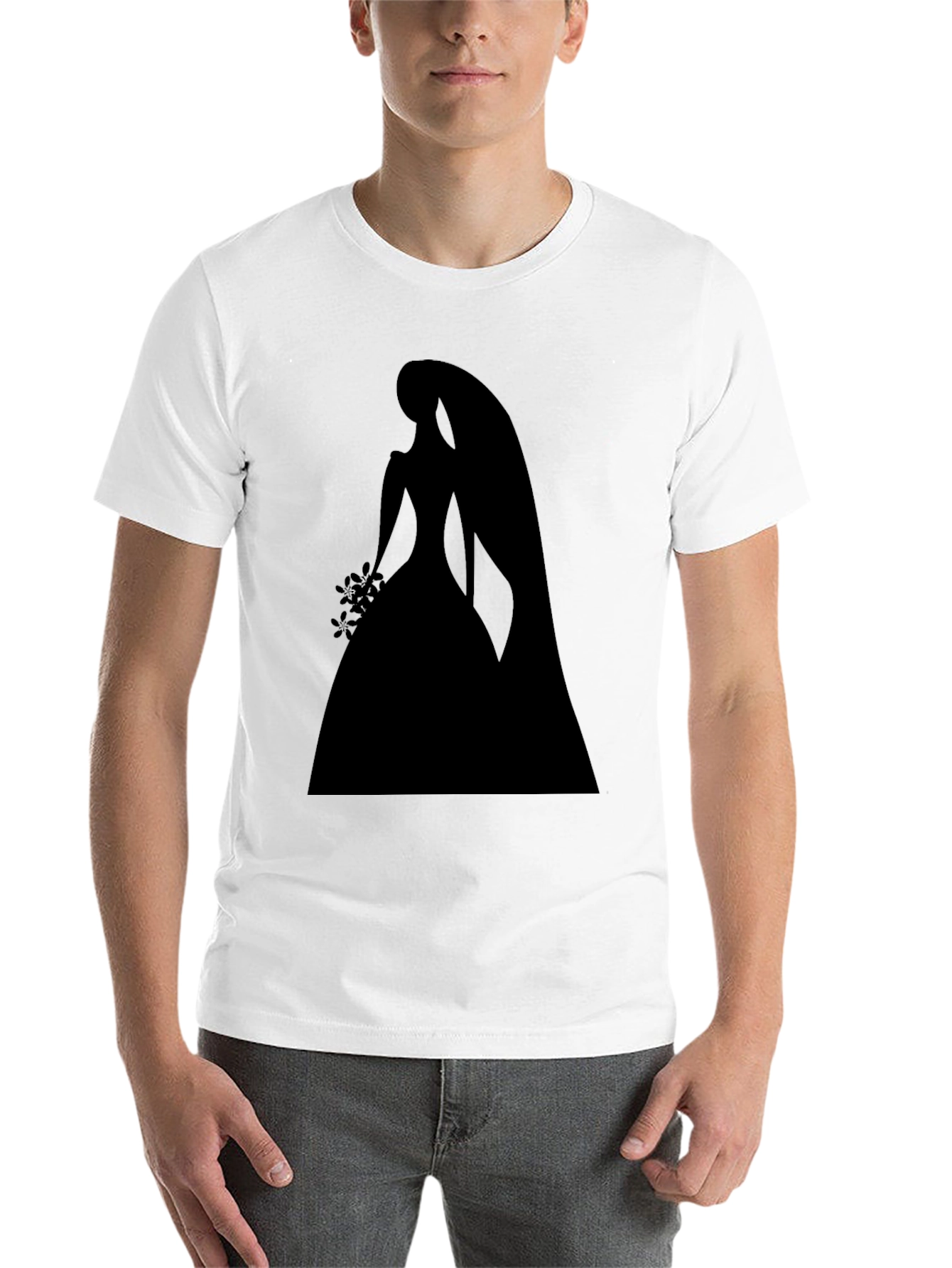 Black Bridal Silhouette Graphic Tee - Black view 14