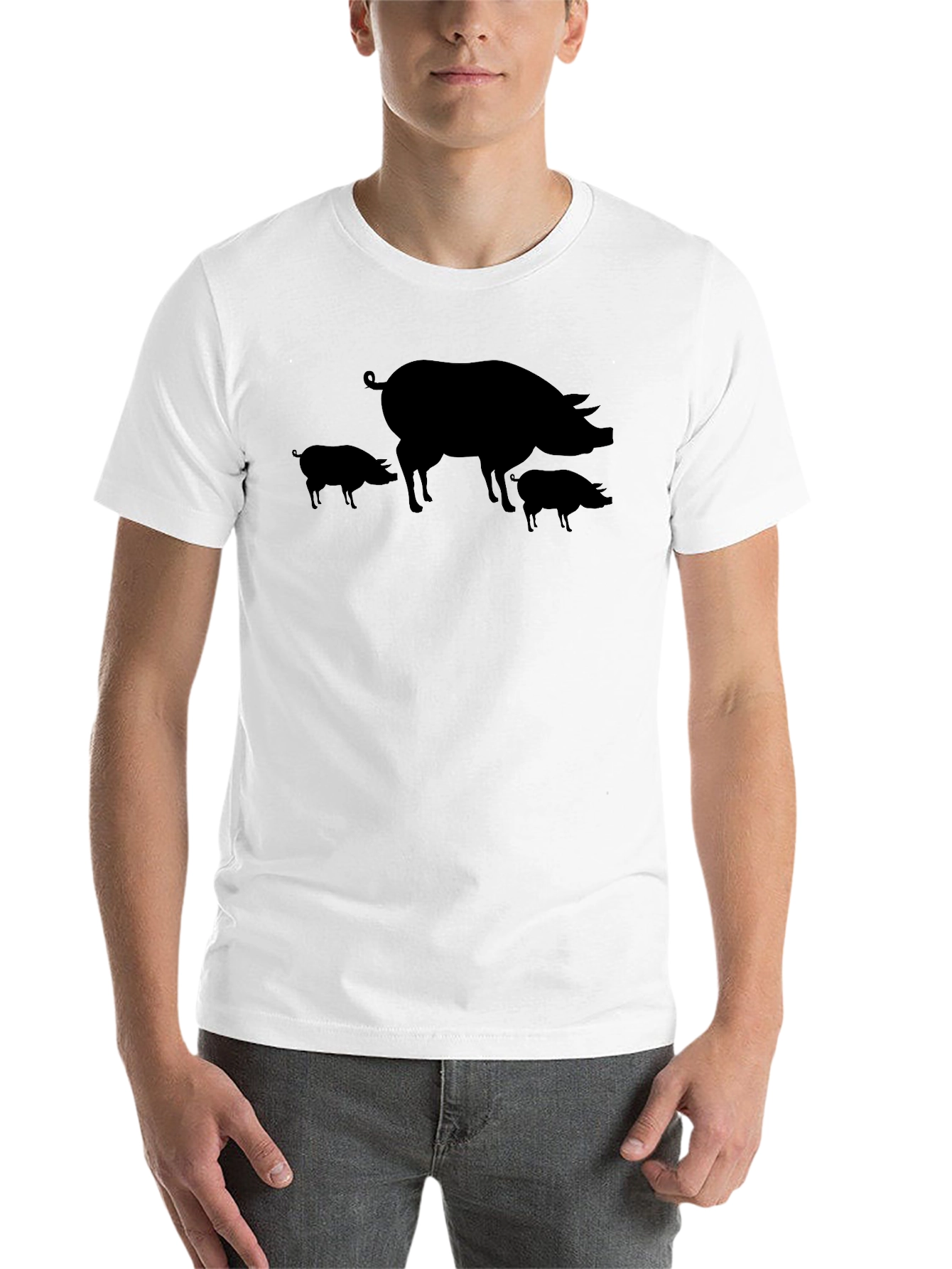 Black Black Pig Silhouette T-Shirt view 14