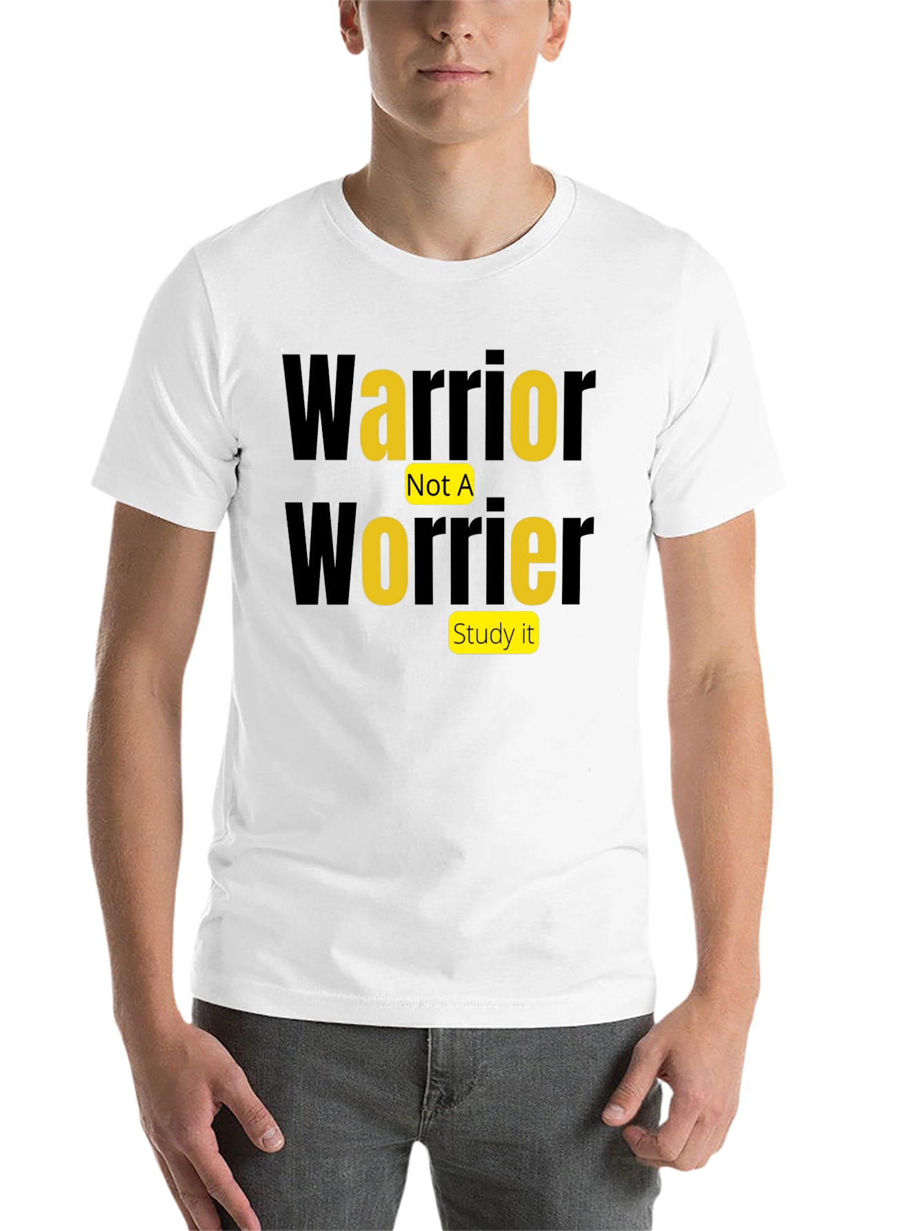 Black Warrior Not A Worrier Graphic Tee - Motivational Shirt view 14
