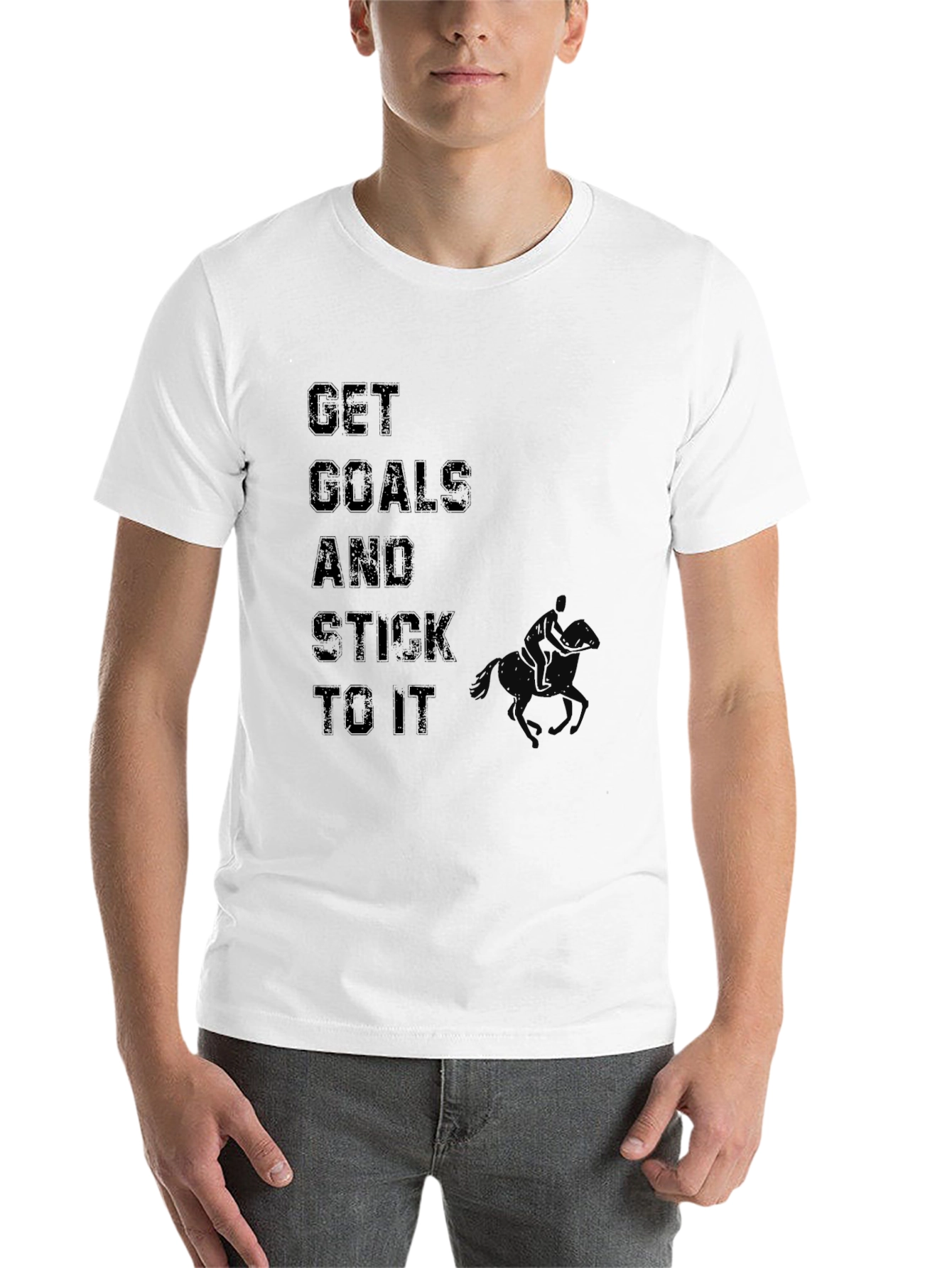 Black Get Goals & Stick to It - Graphic Black T-Shirt view 14