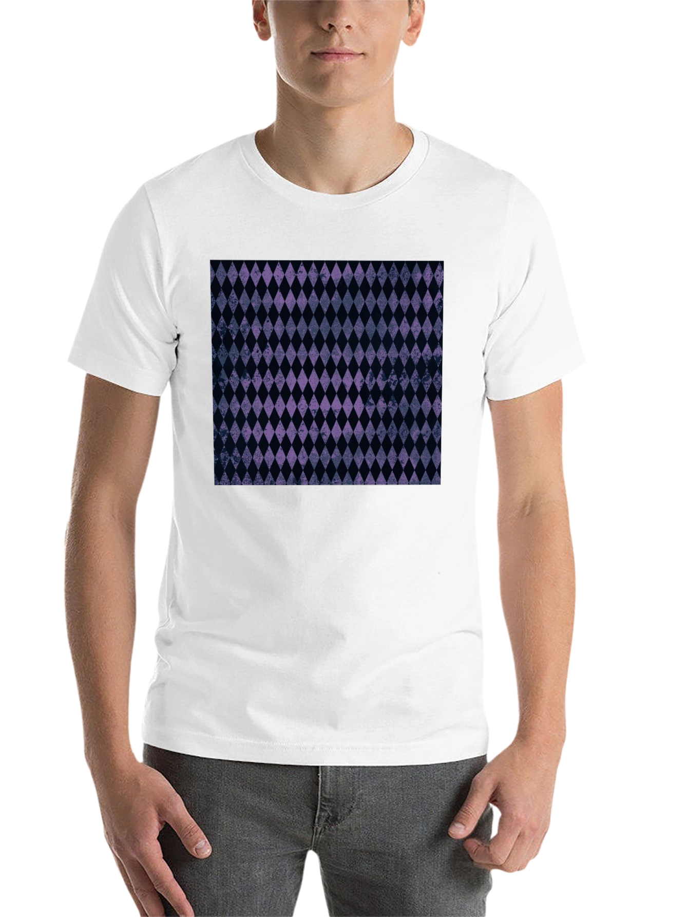 Black Diamond Pattern Black T-Shirt view 14