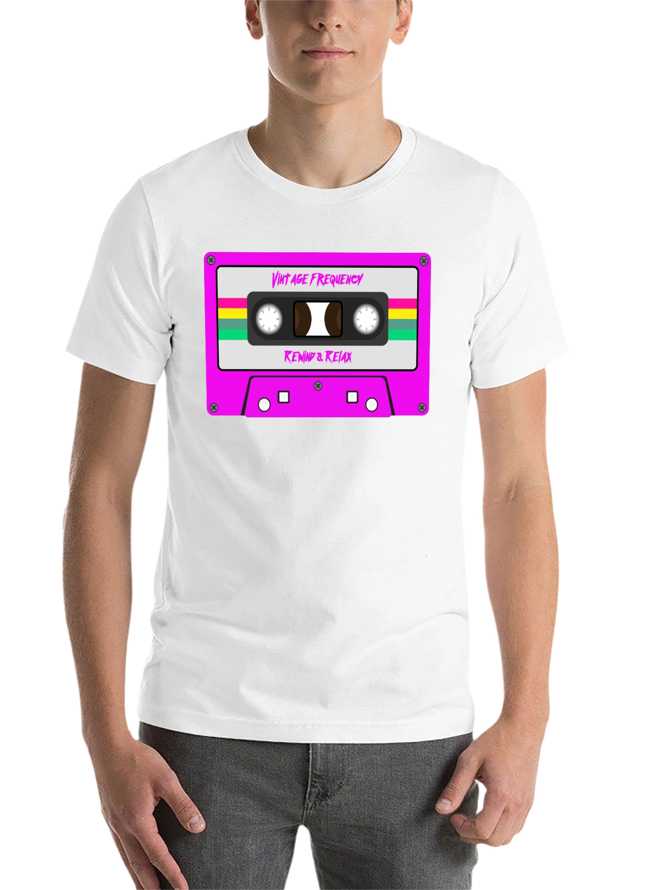 Black Vintage Frequency Cassette Tape Graphic T-Shirt view 14
