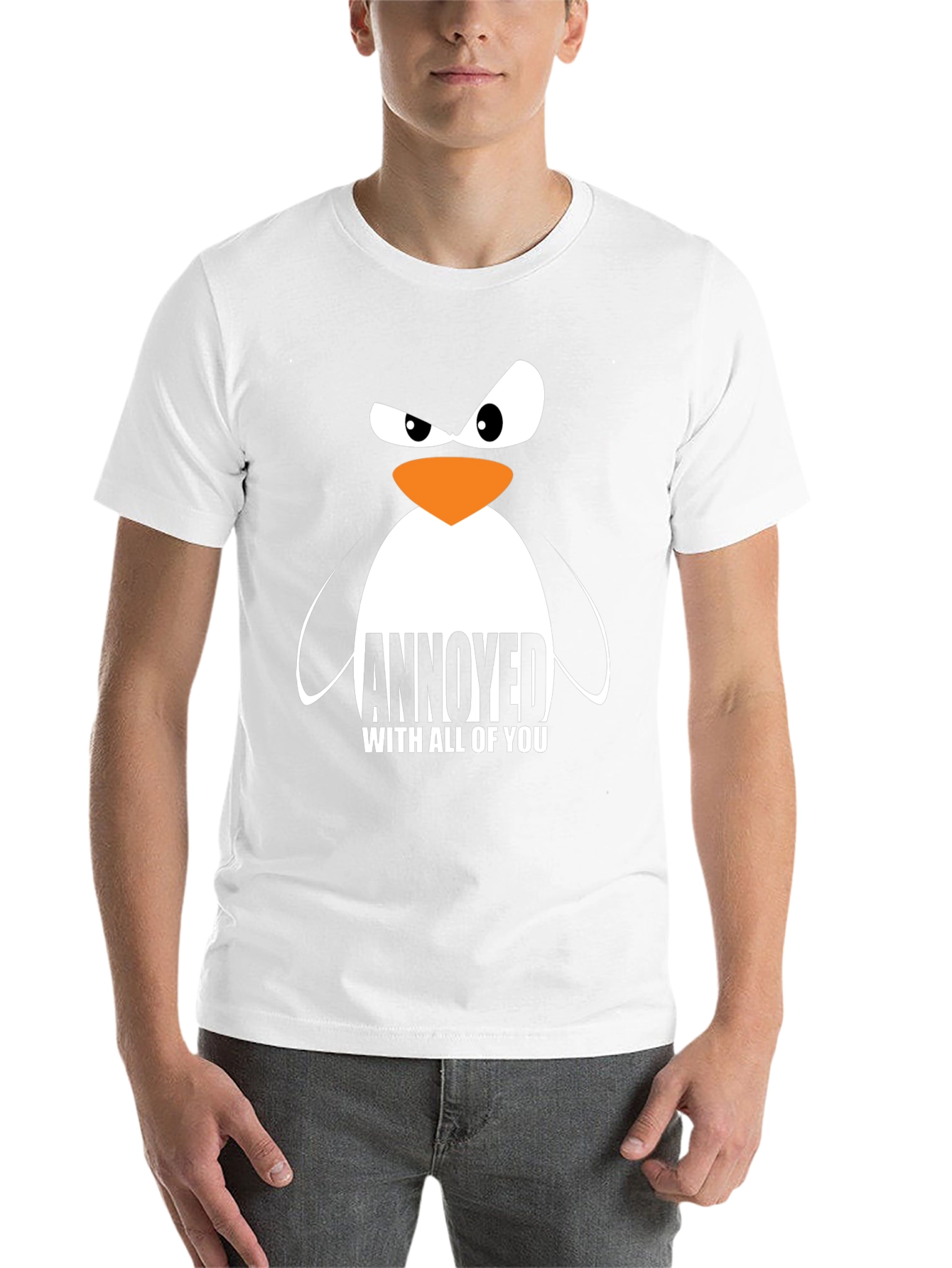 Black Annoyed Penguin Graphic T-Shirt view 14