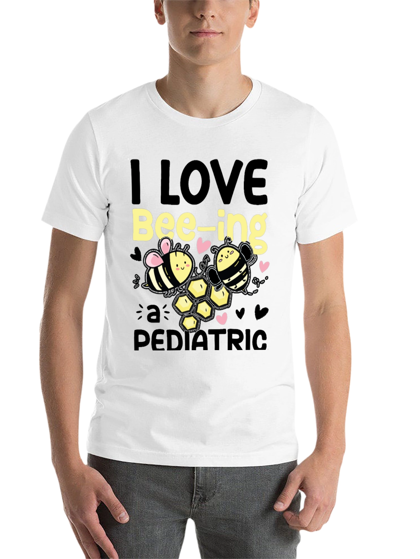 Black I Love Bee-ing a Pediatric T-Shirt view 14