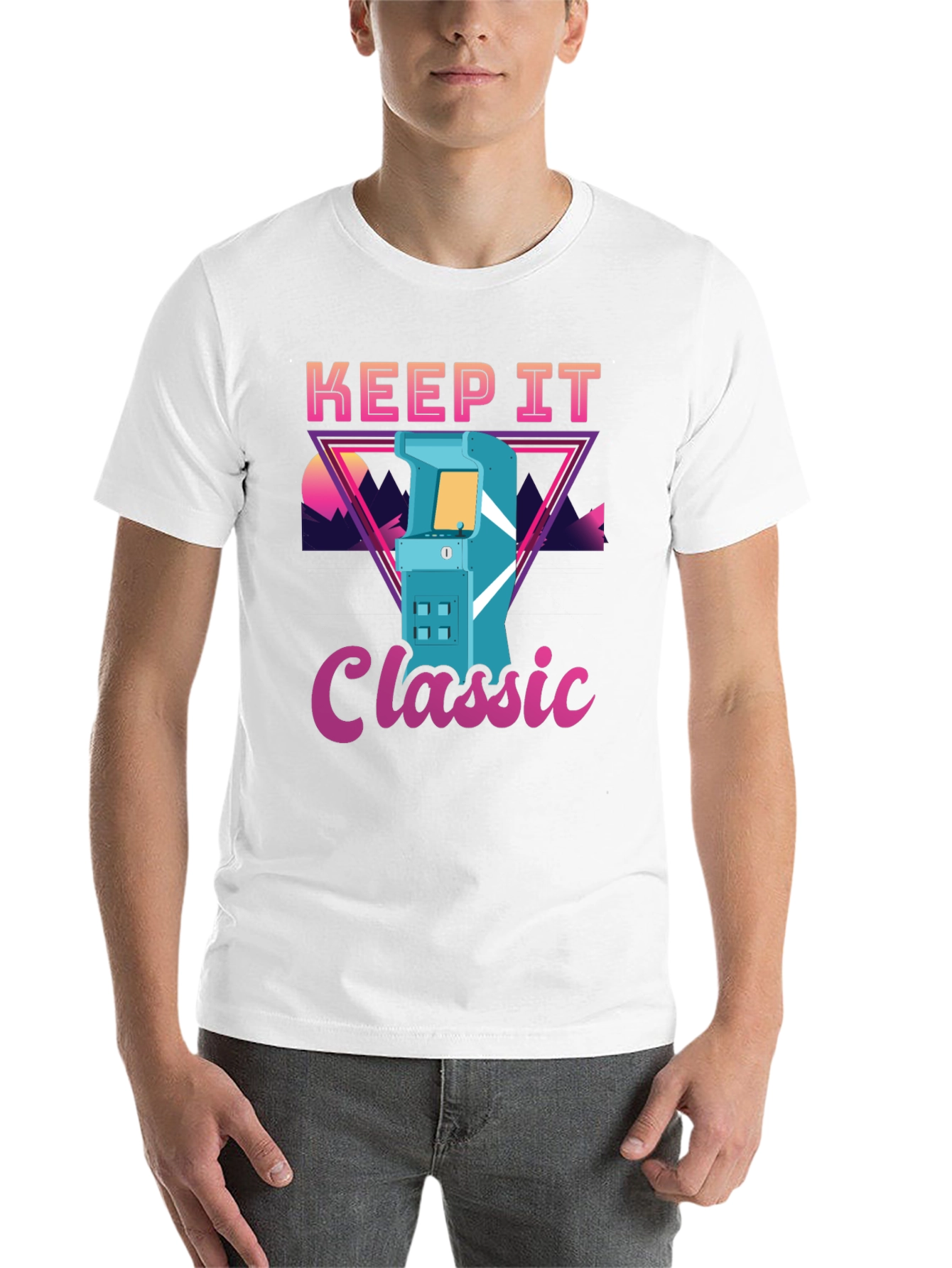 Black Keep It Classic Retro Arcade Game T-Shirt view 14