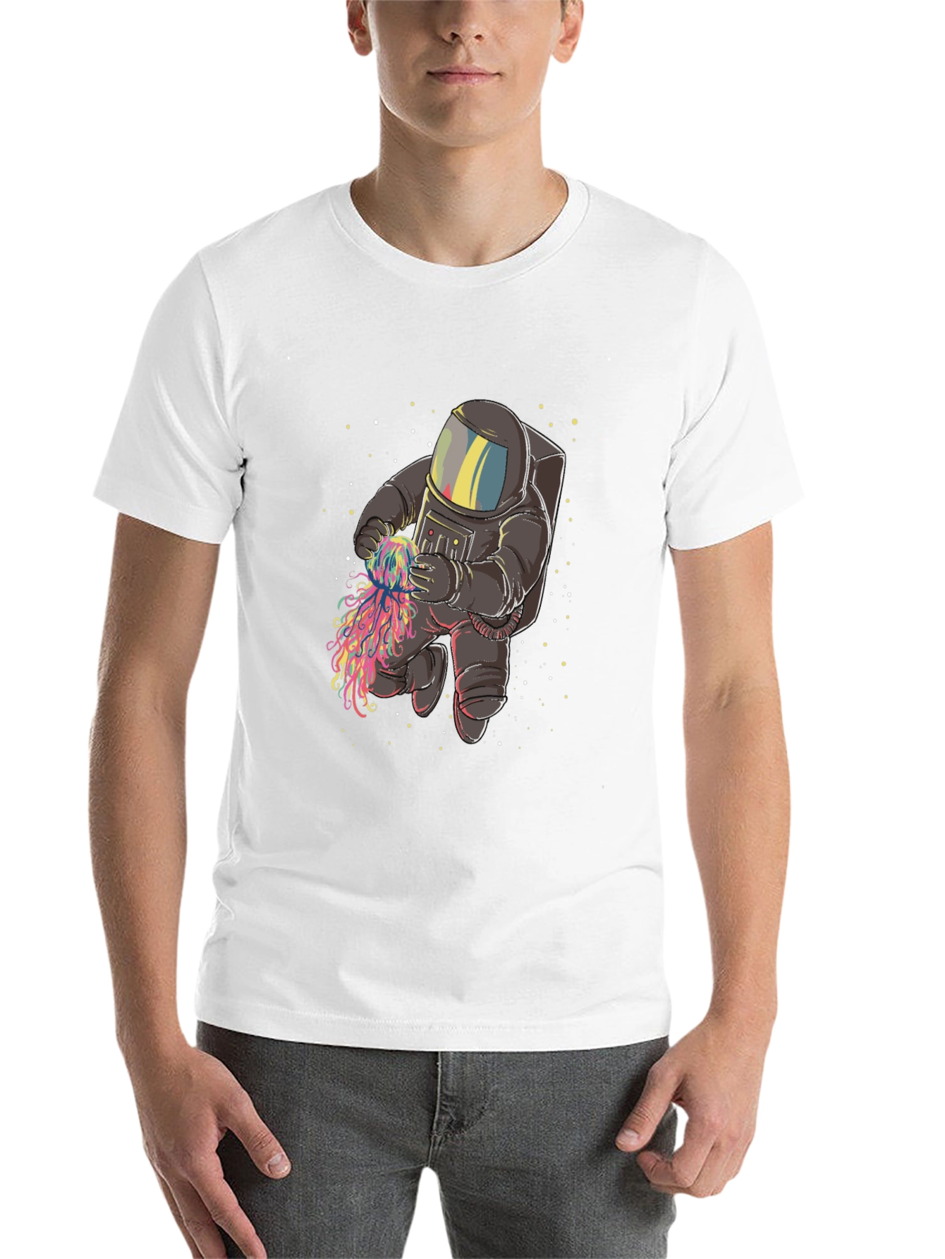 Black Astronaut and Jellyfish Graphic Tee view 14