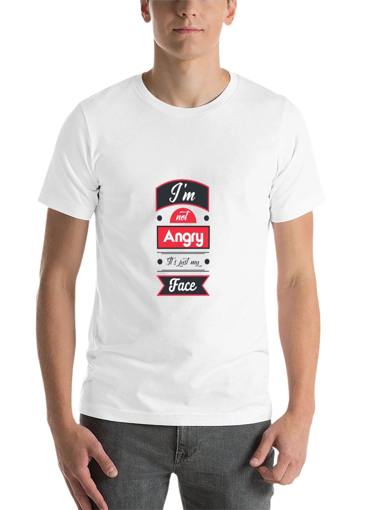 Black I'm Not Angry T-Shirt - Funny Graphic Tee view 14