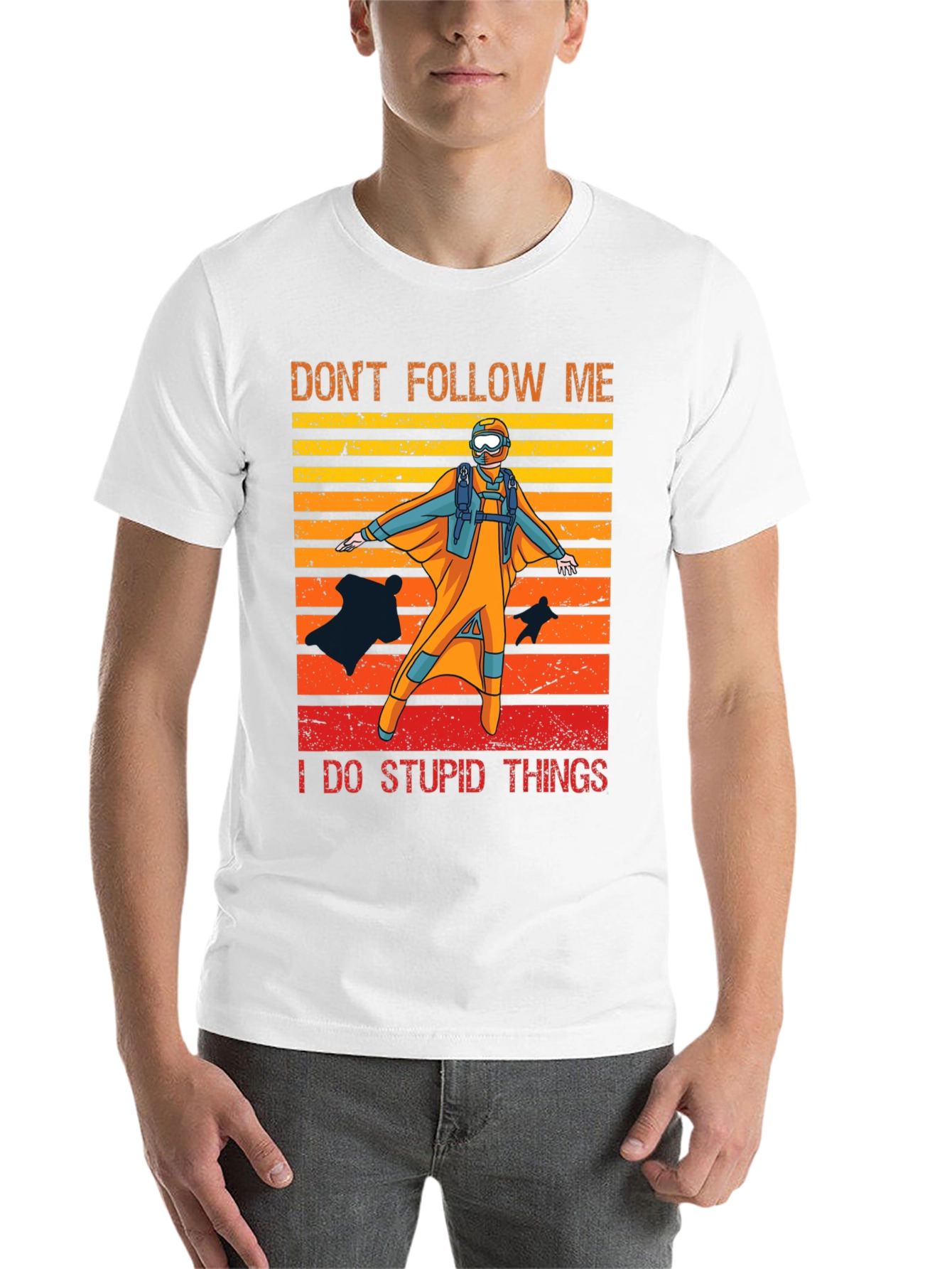 Black Don't Follow Me Parachute T-Shirt view 14
