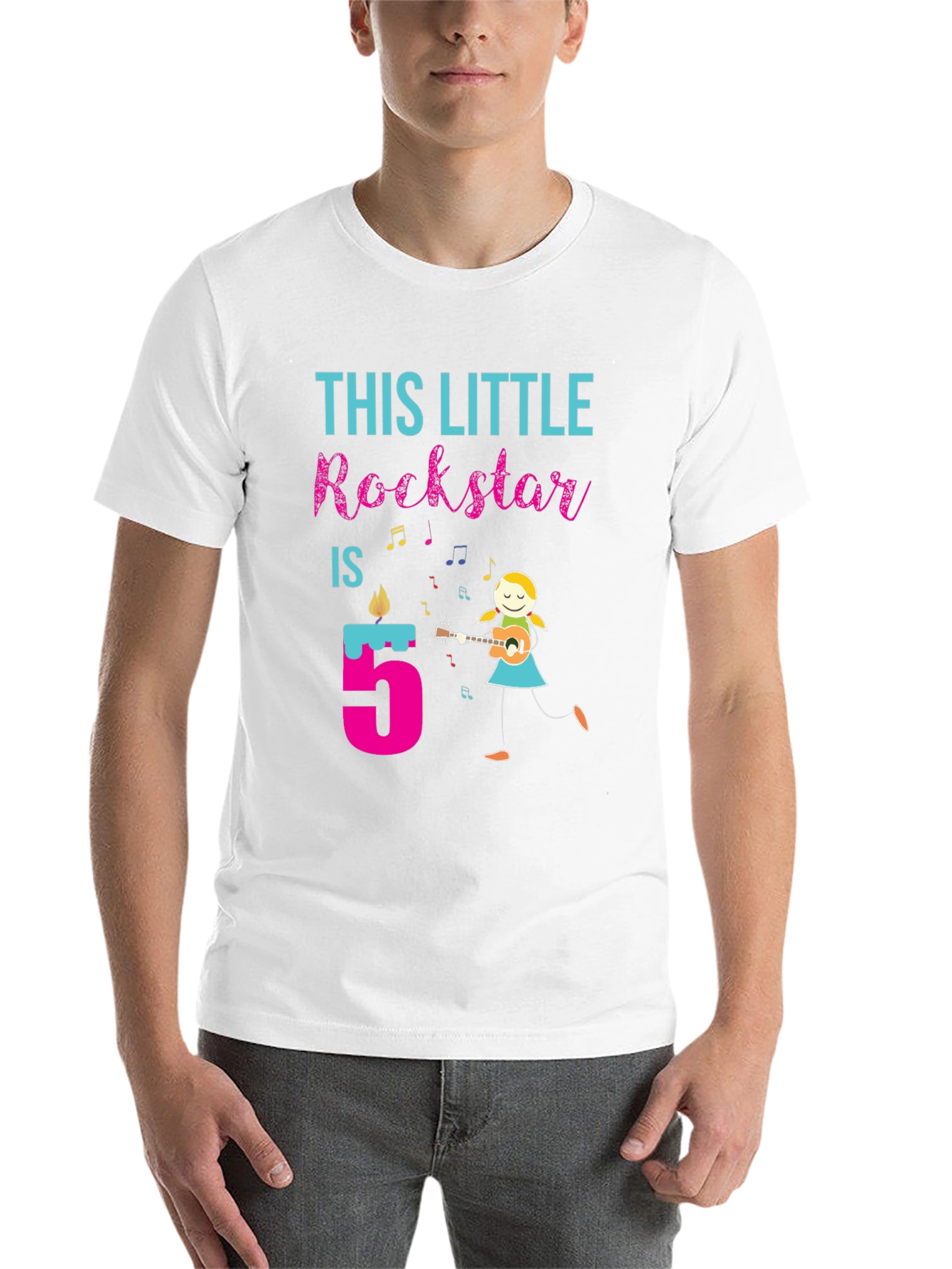 Black Little Rockstar 5th Birthday T-Shirt view 14