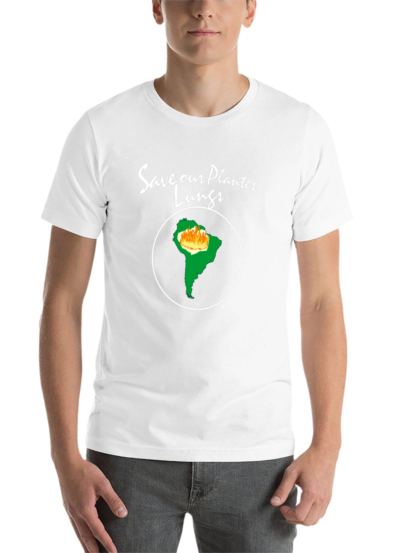 Black Save Our Planet's Lungs T-Shirt - Amazon Rainforest view 14