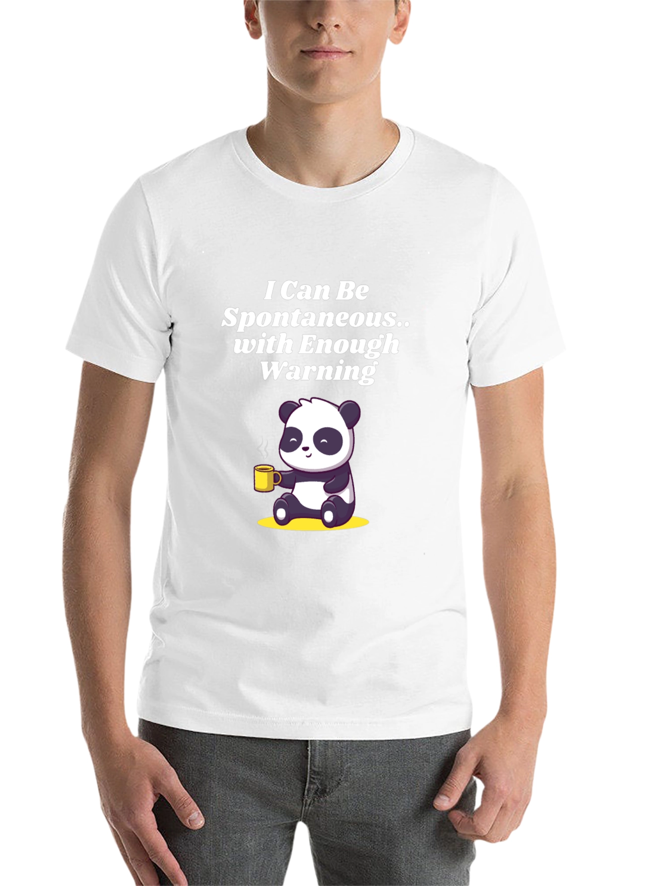 Black Funny Panda T-Shirt: I Can Be Spontaneous view 14
