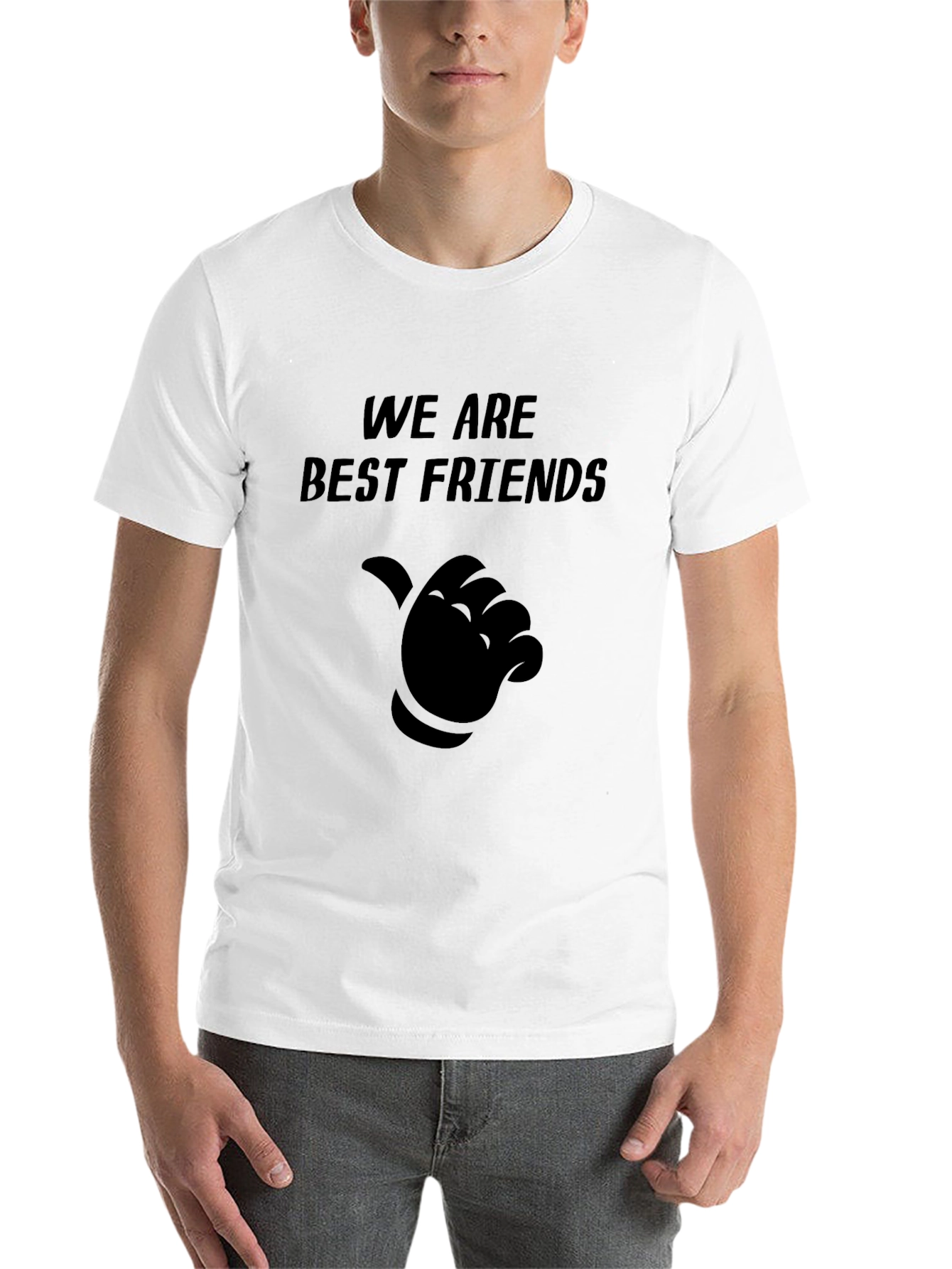 Black Best Friends T-Shirt - Black Crew Neck Tee view 14