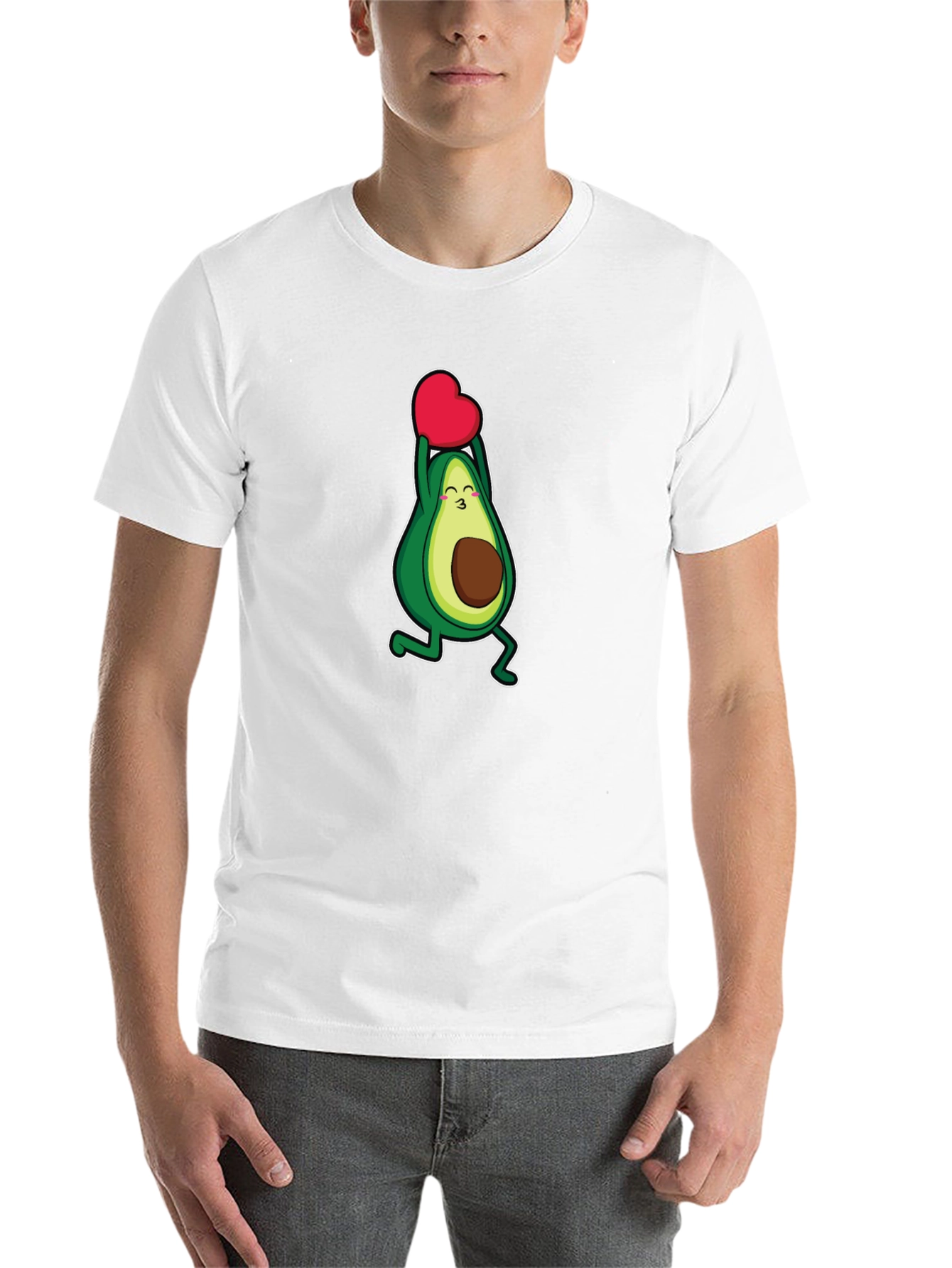 Black Avocado Heart T-Shirt - Cute Graphic Tee view 14