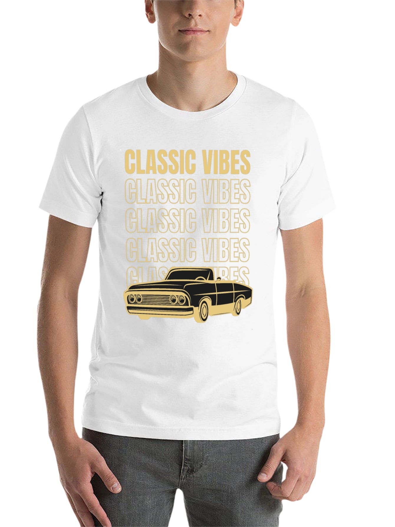 Black Classic Vibes Car Graphic T-Shirt view 14
