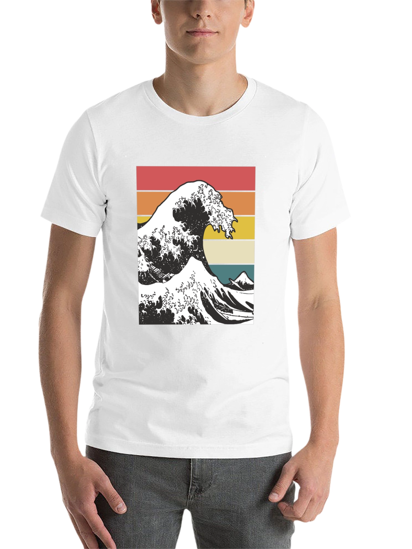 Black Vintage Wave T-Shirt - Retro Style view 14