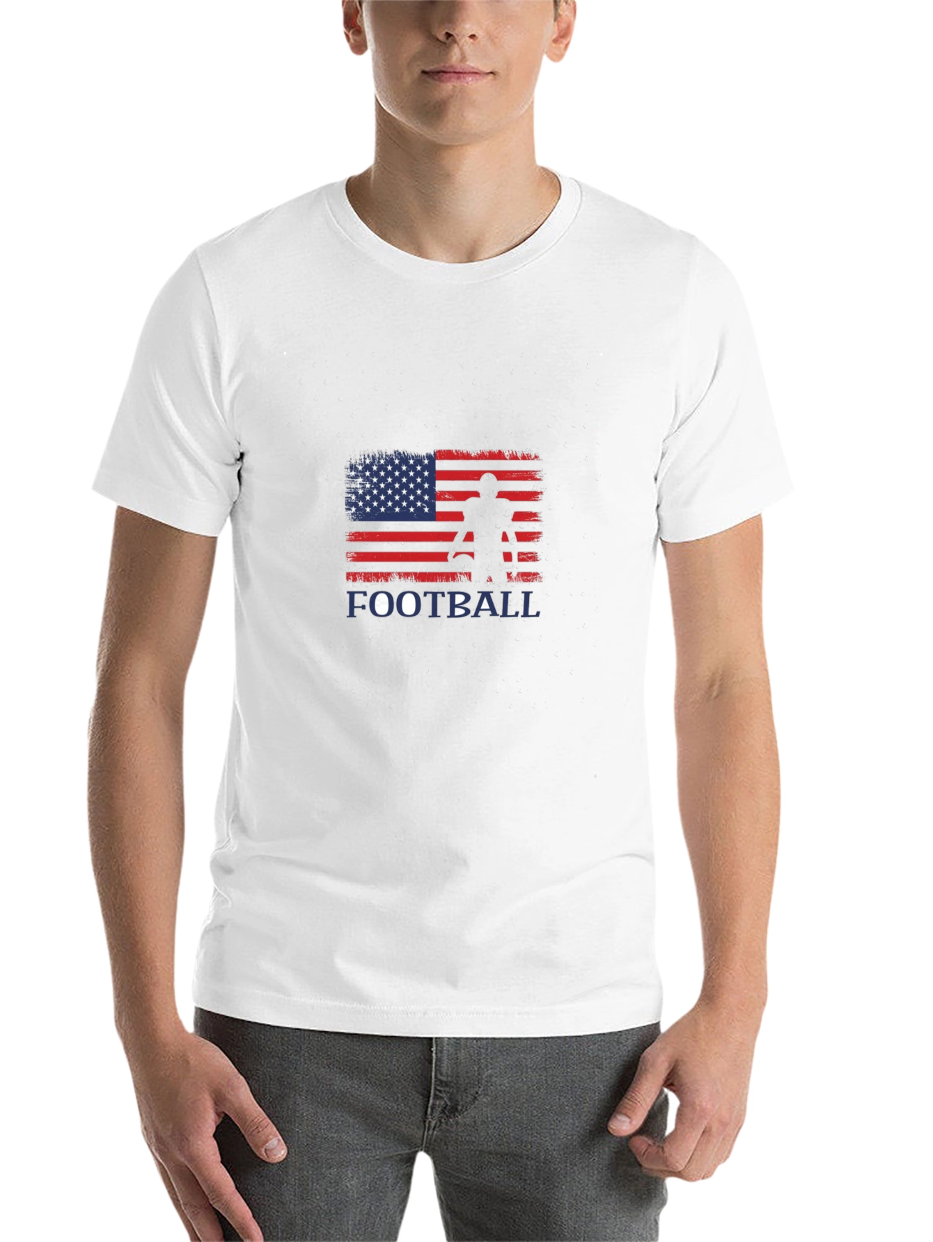 Black American Football Graphic T-Shirt view 14