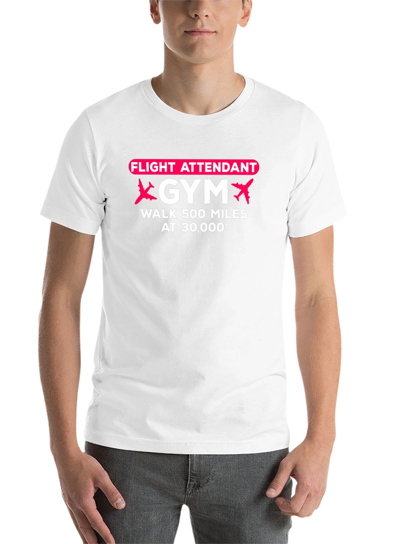 Black Flight Attendant Gym Black T-Shirt view 14