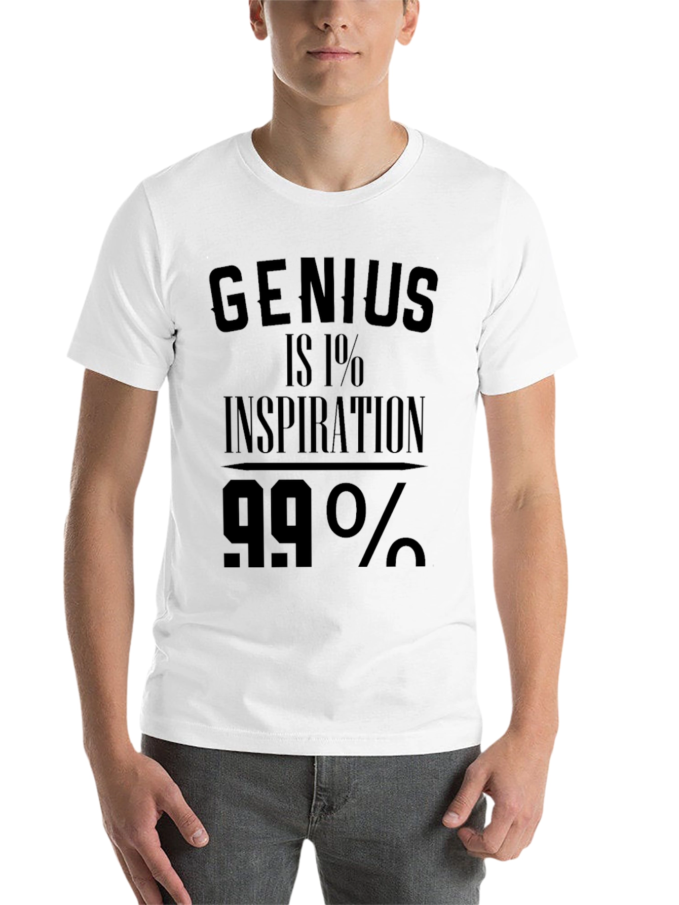 Black Genius Inspiration T-Shirt - Black Crew Neck Tee view 14