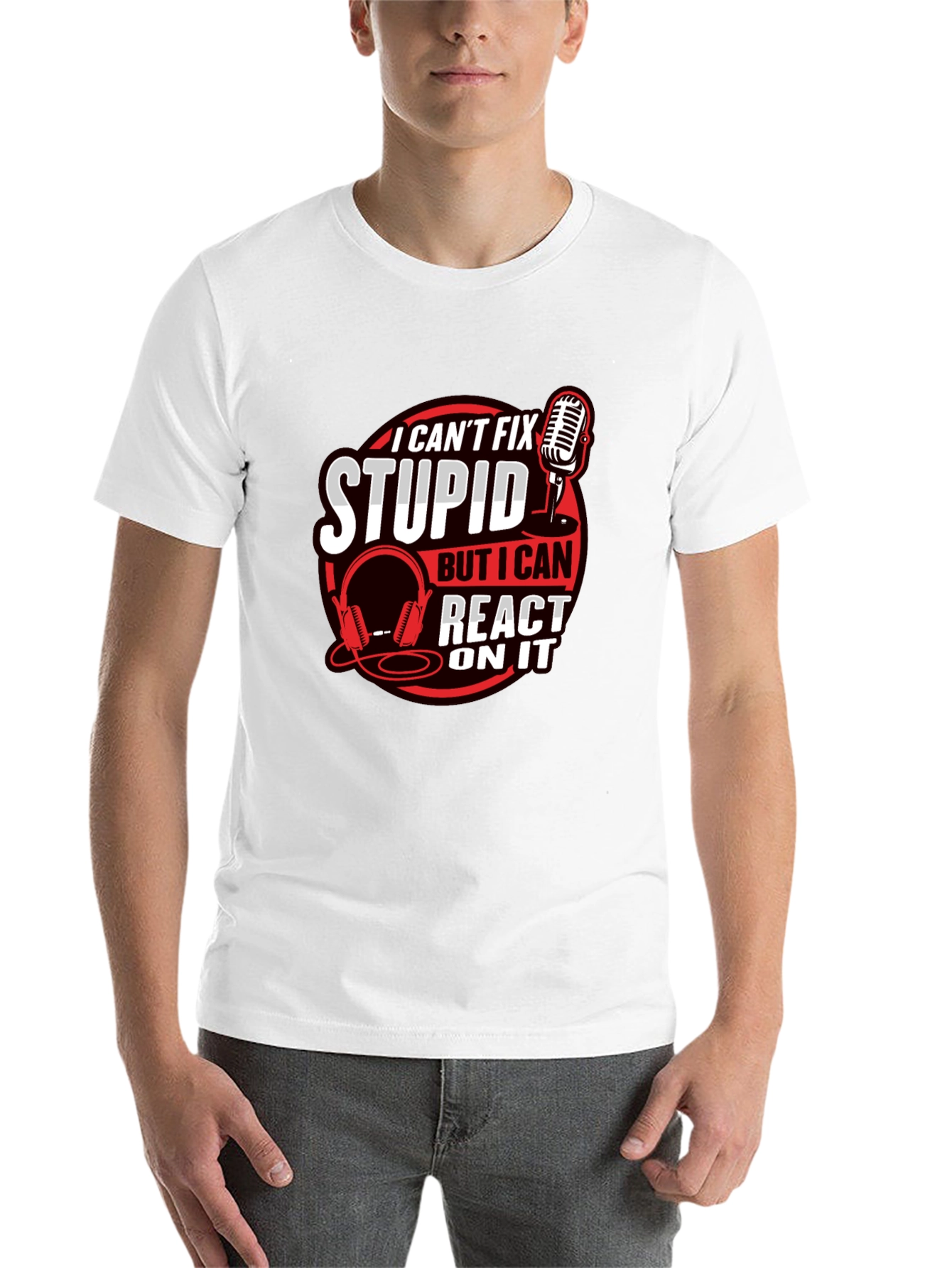 Black I Can't Fix Stupid Podcast T-Shirt view 14