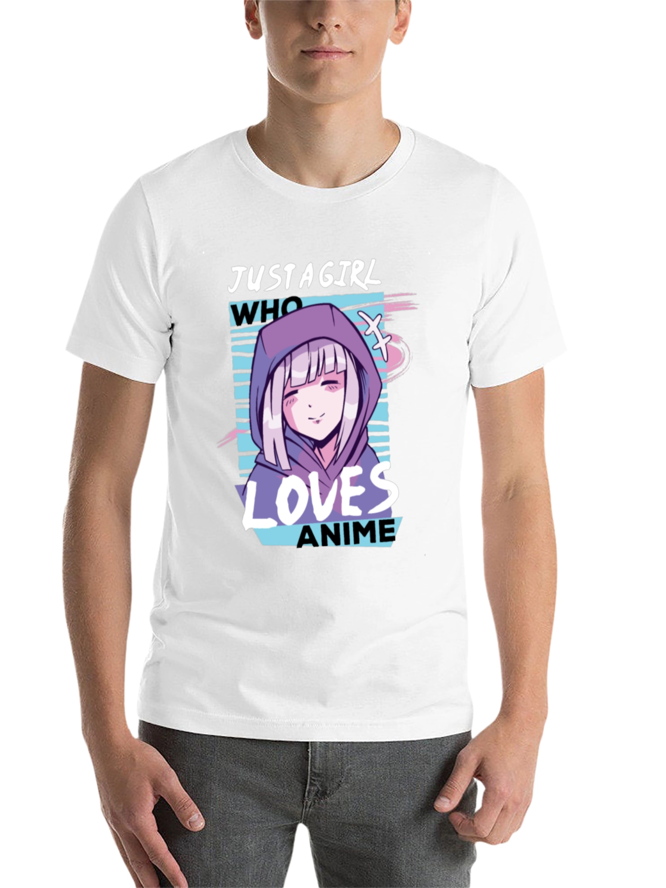 Black Anime Girl Graphic Tee - Just a Girl Who Loves Anime view 14