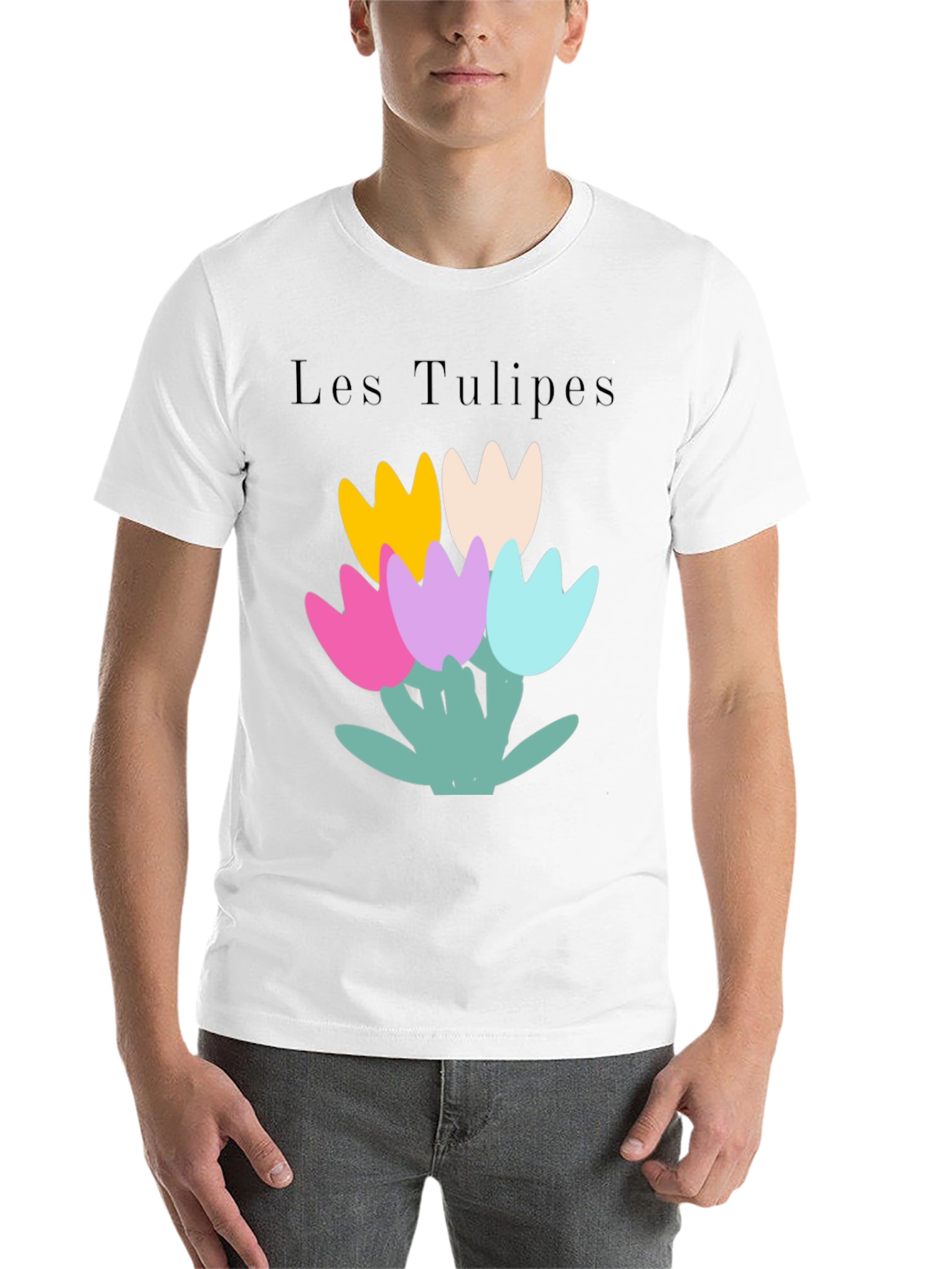 Black Les Tulipes Graphic Tee - Stylish Casual Wear view 14