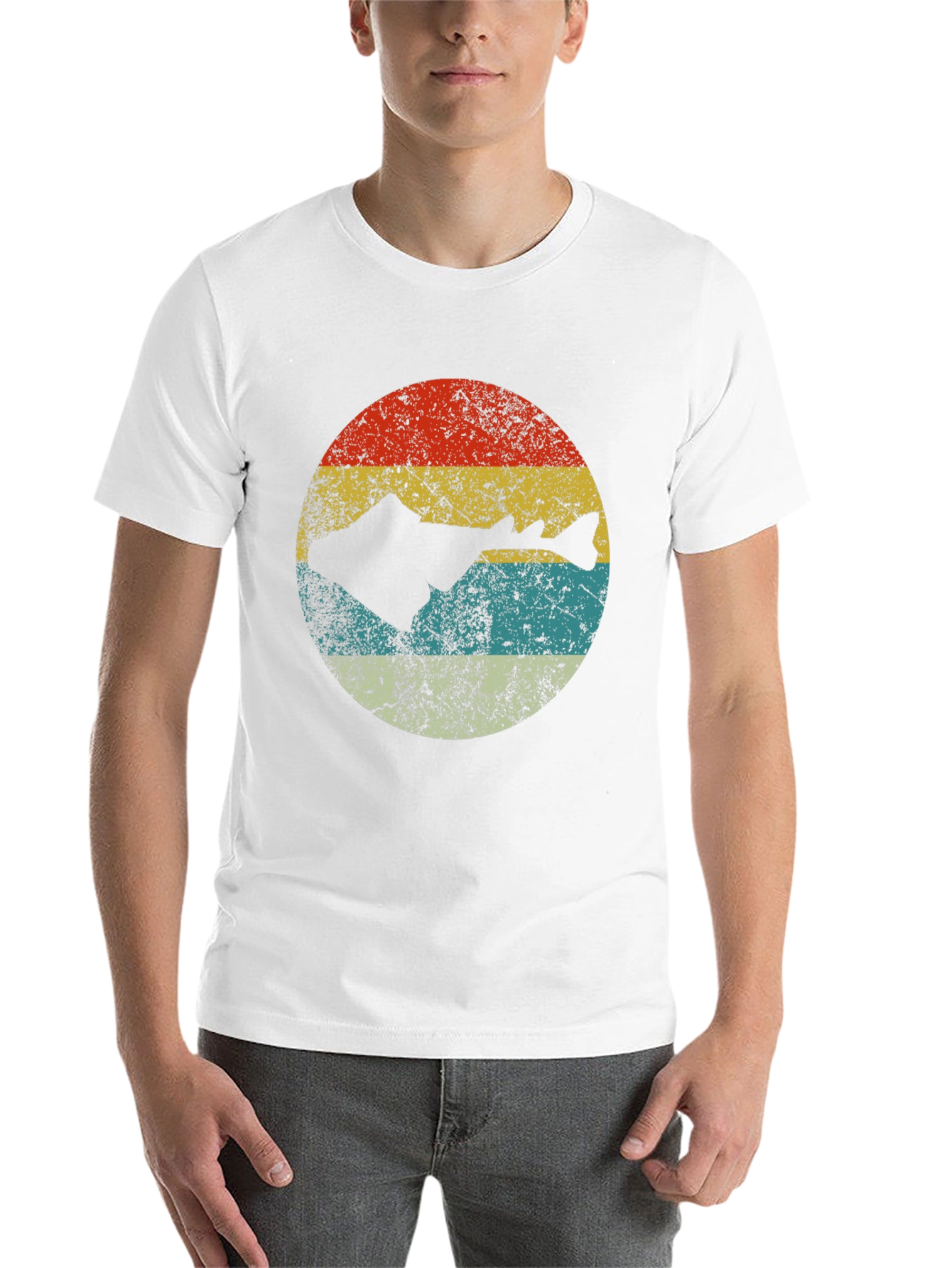 Black Retro Fish Silhouette Graphic Tee - Black view 14