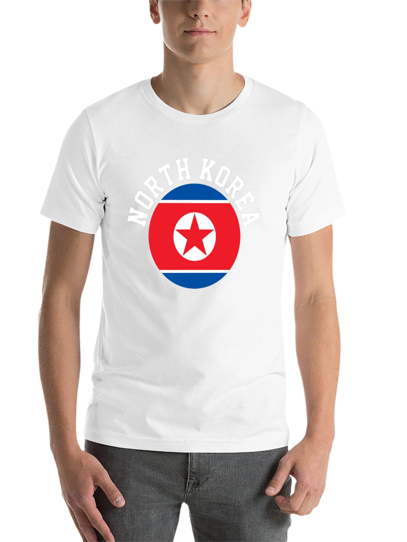Black North Korea Flag T-Shirt view 14
