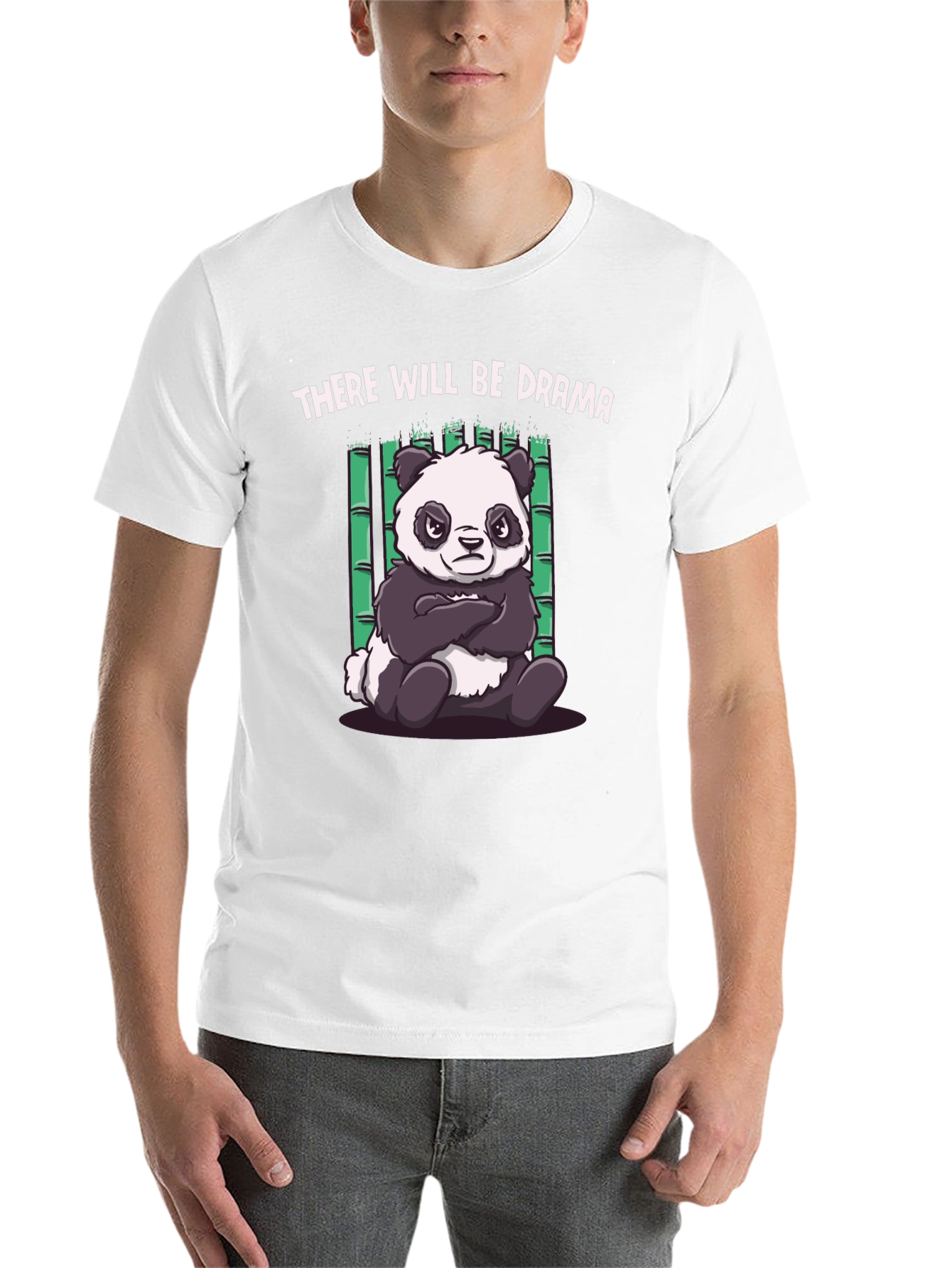 Black Drama Panda Black T-Shirt - Funny Graphic Tee view 14