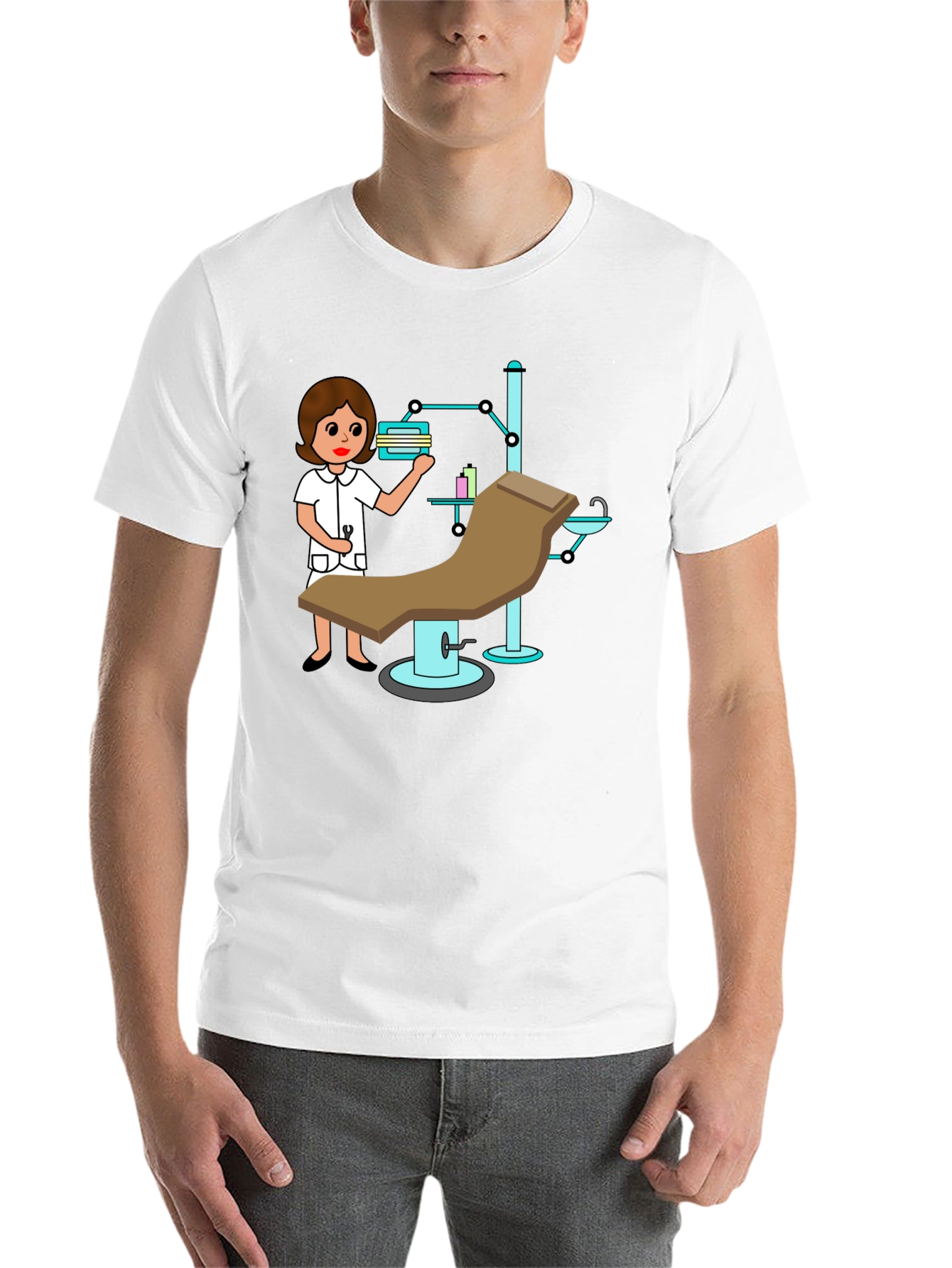 Black Cartoon Dentist Office T-Shirt view 14