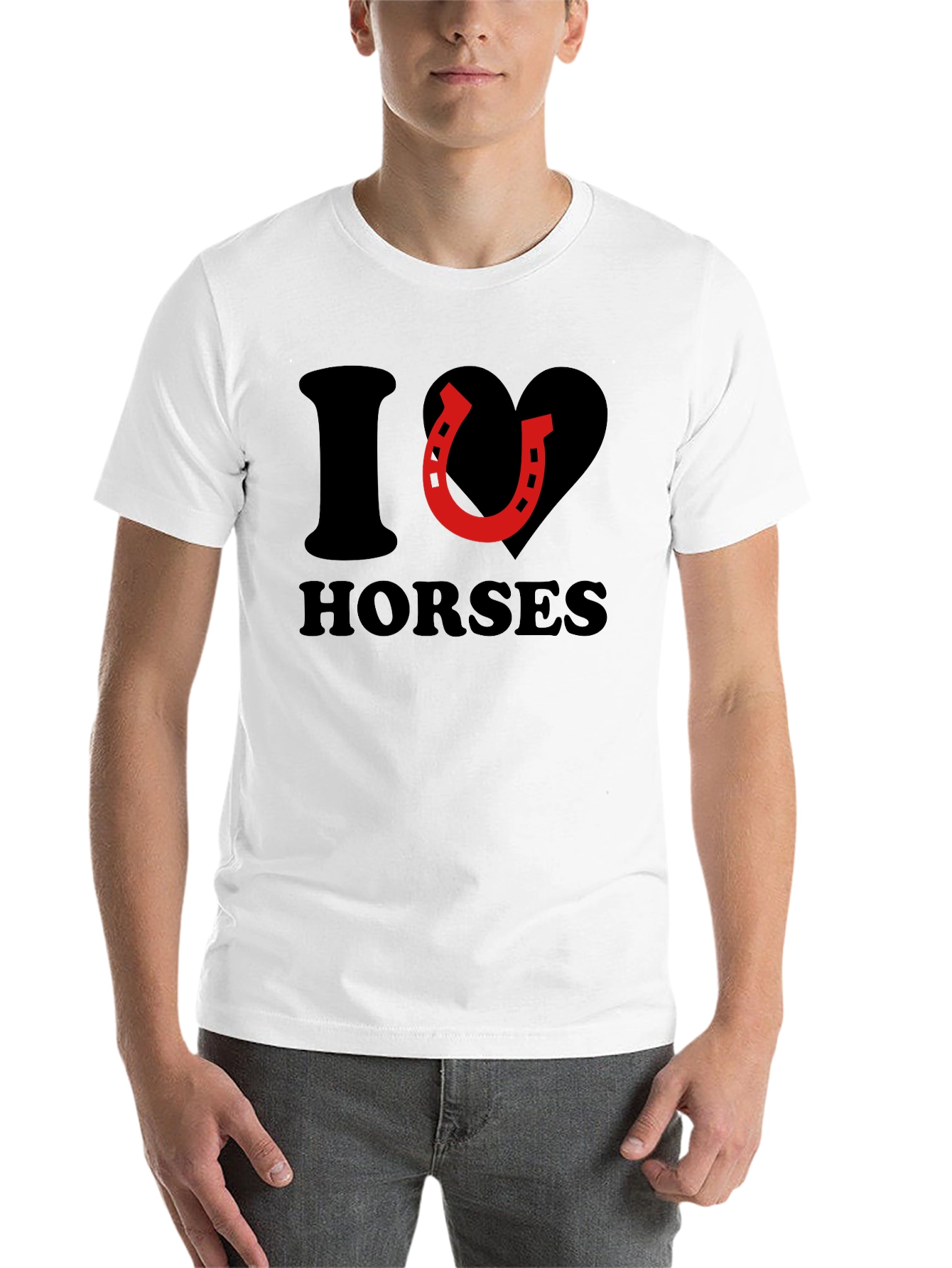 Black I Love Horses T-Shirt view 14