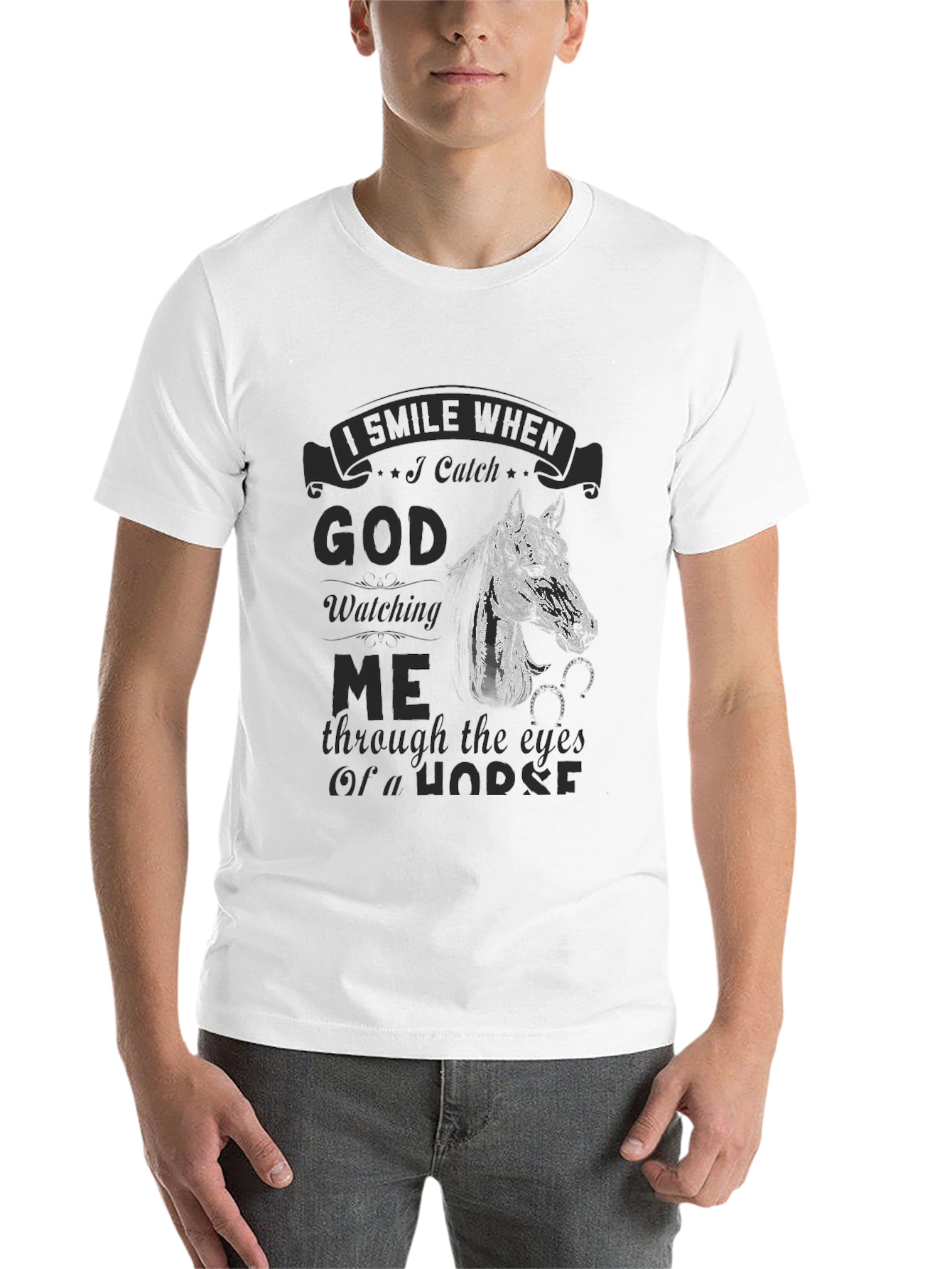 Black God Watching Me Through the Eyes of a Horse T-Shirt view 14