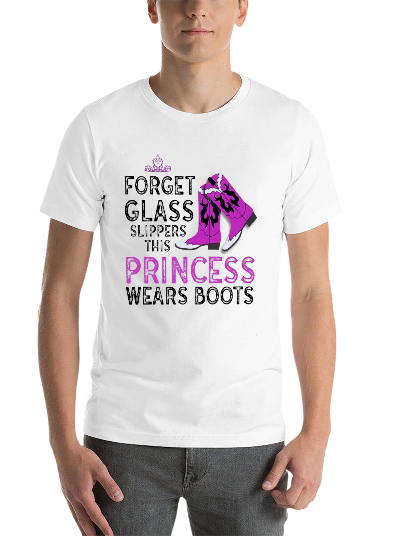 Black Princess Wears Boots Graphic T-Shirt view 14