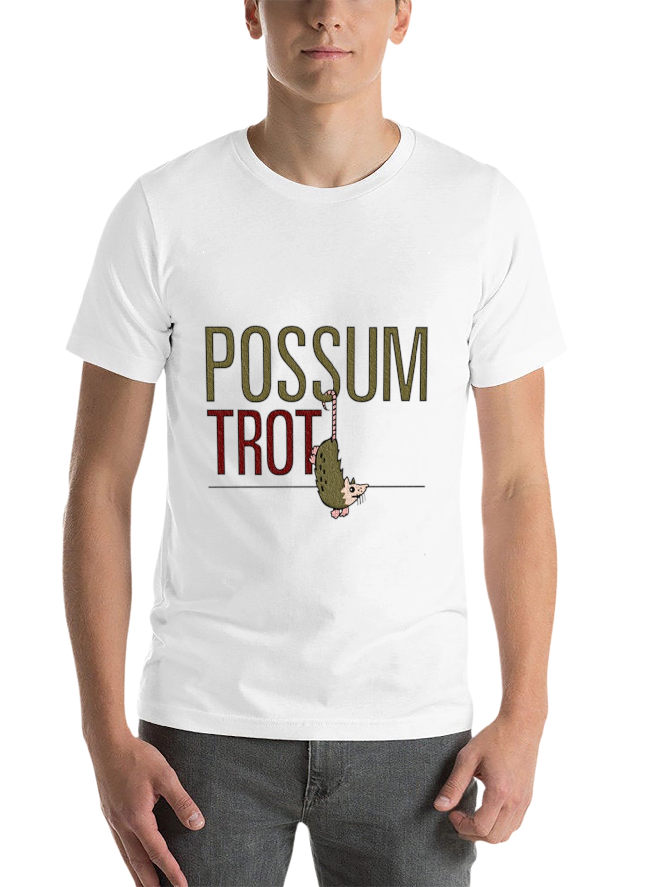 Black Possum Trot Funny Graphic Tee view 14