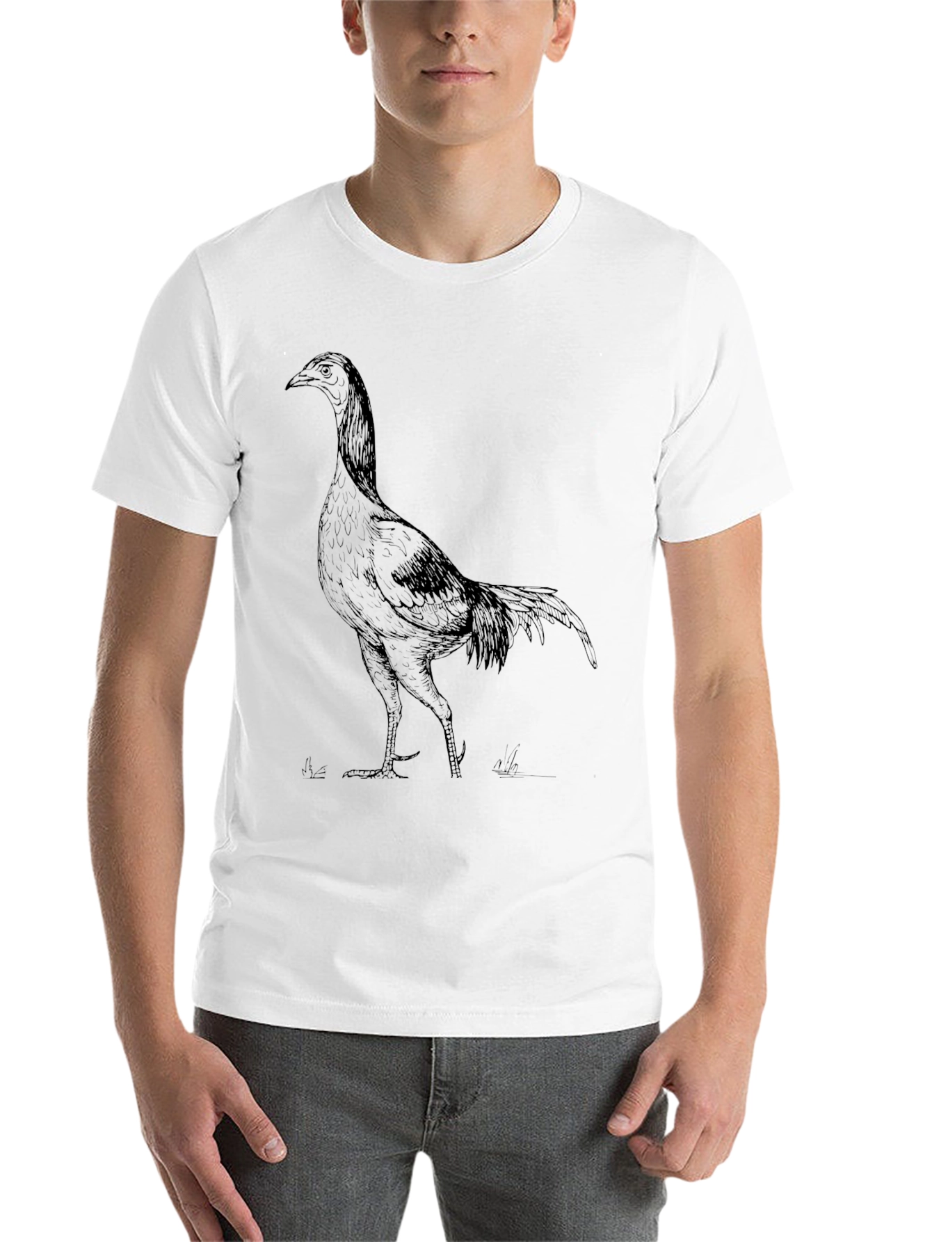 Black Cool Rooster Graphic Tee - Mens Black T-Shirt view 14