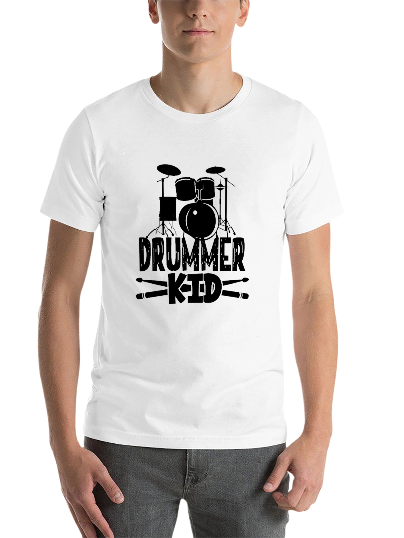 Black Drummer Kid Graphic Black T-Shirt view 14