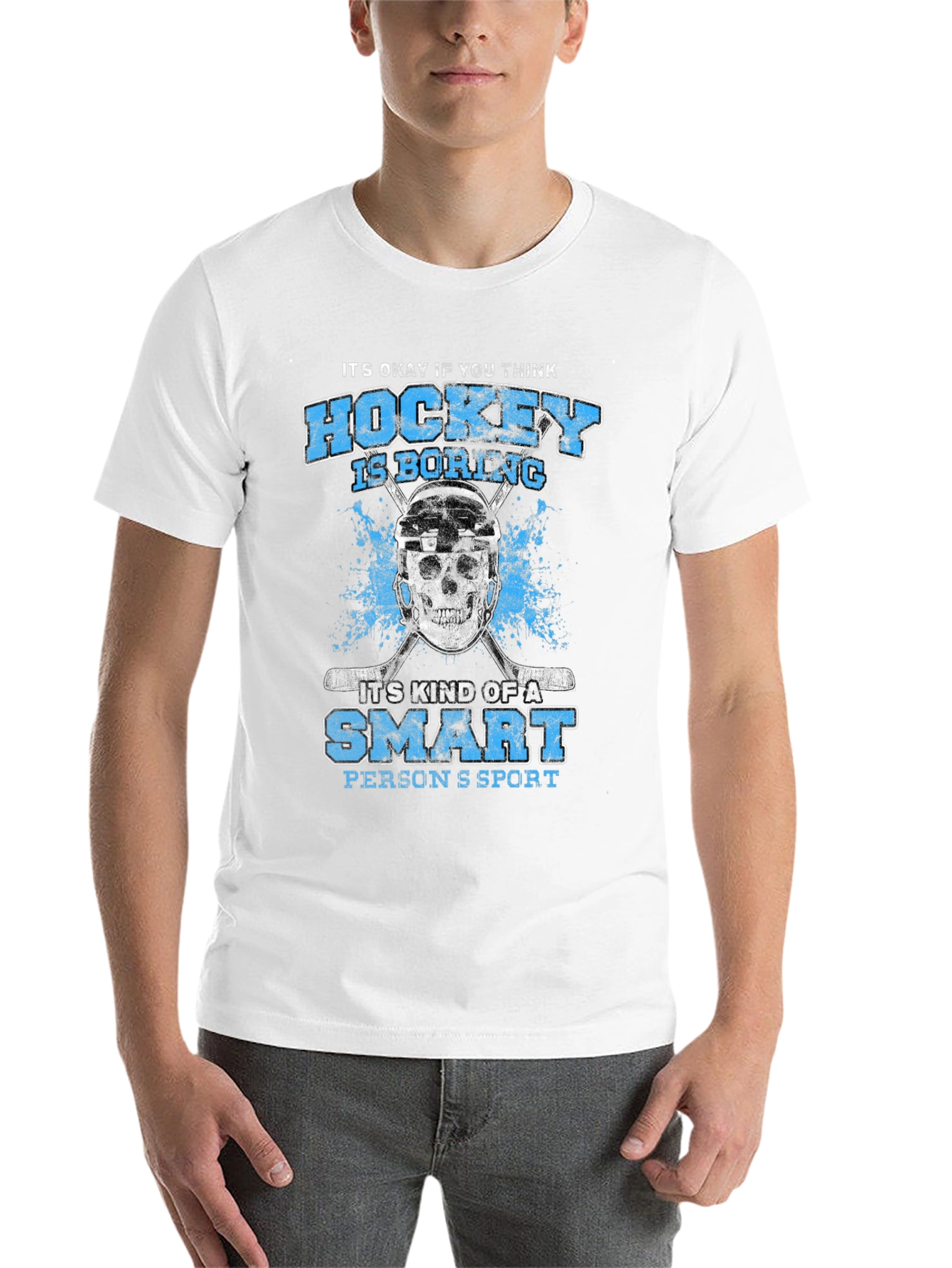 Black Hockey is a Smart Person's Sport T-Shirt view 14