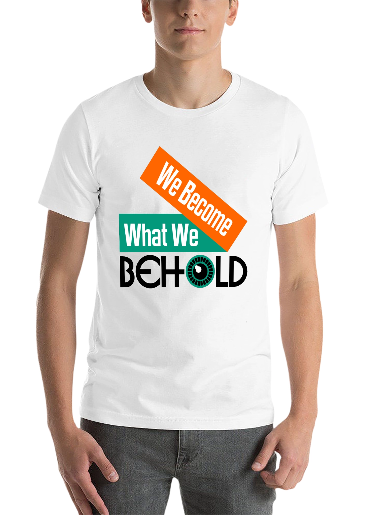 Black We Become What We Behold Graphic Tee view 14