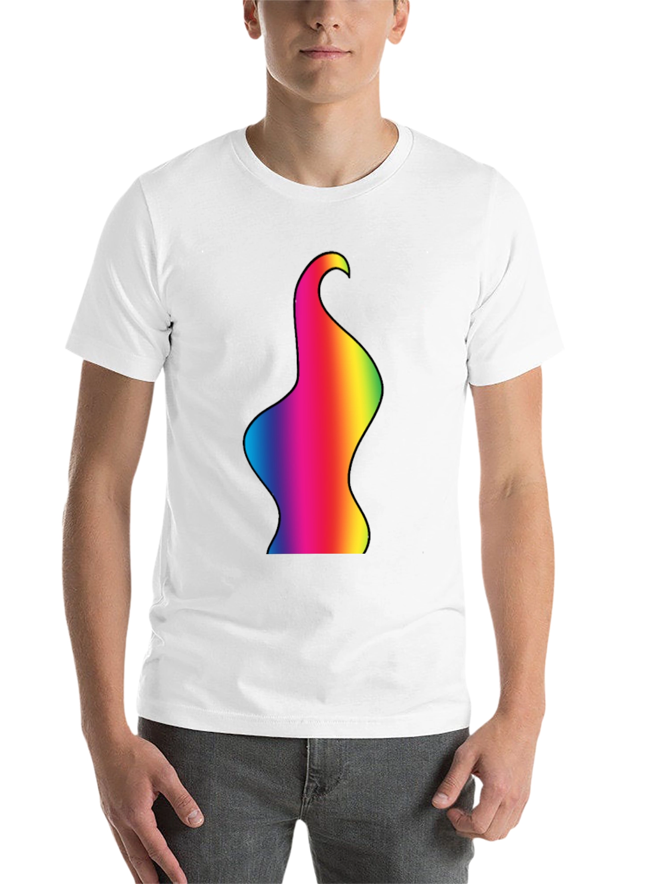 Black Rainbow Body Art Tee - Black Cotton Blend view 14