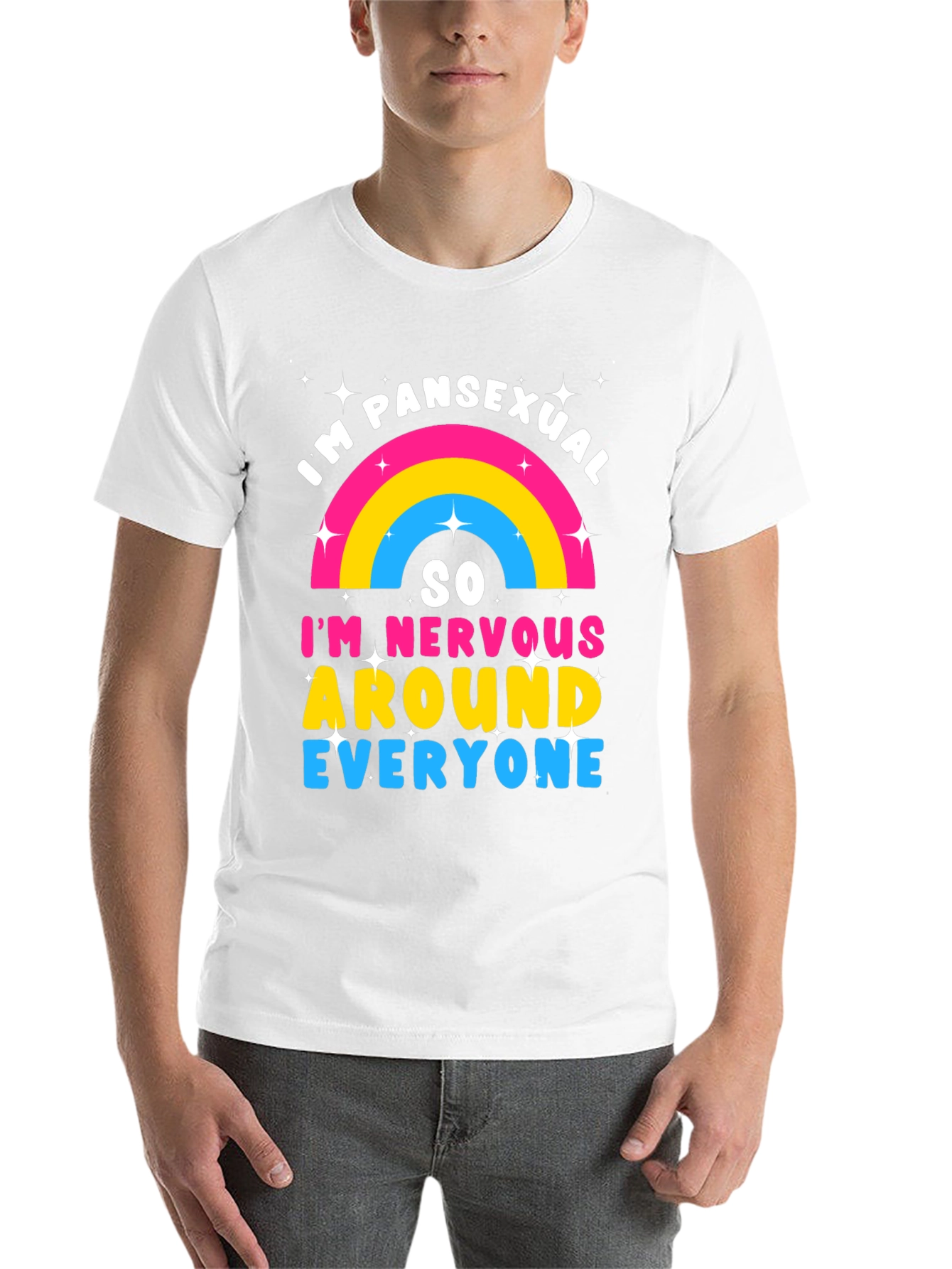 Black Pansexual Pride T-Shirt - Nervous Around Everyone! view 14