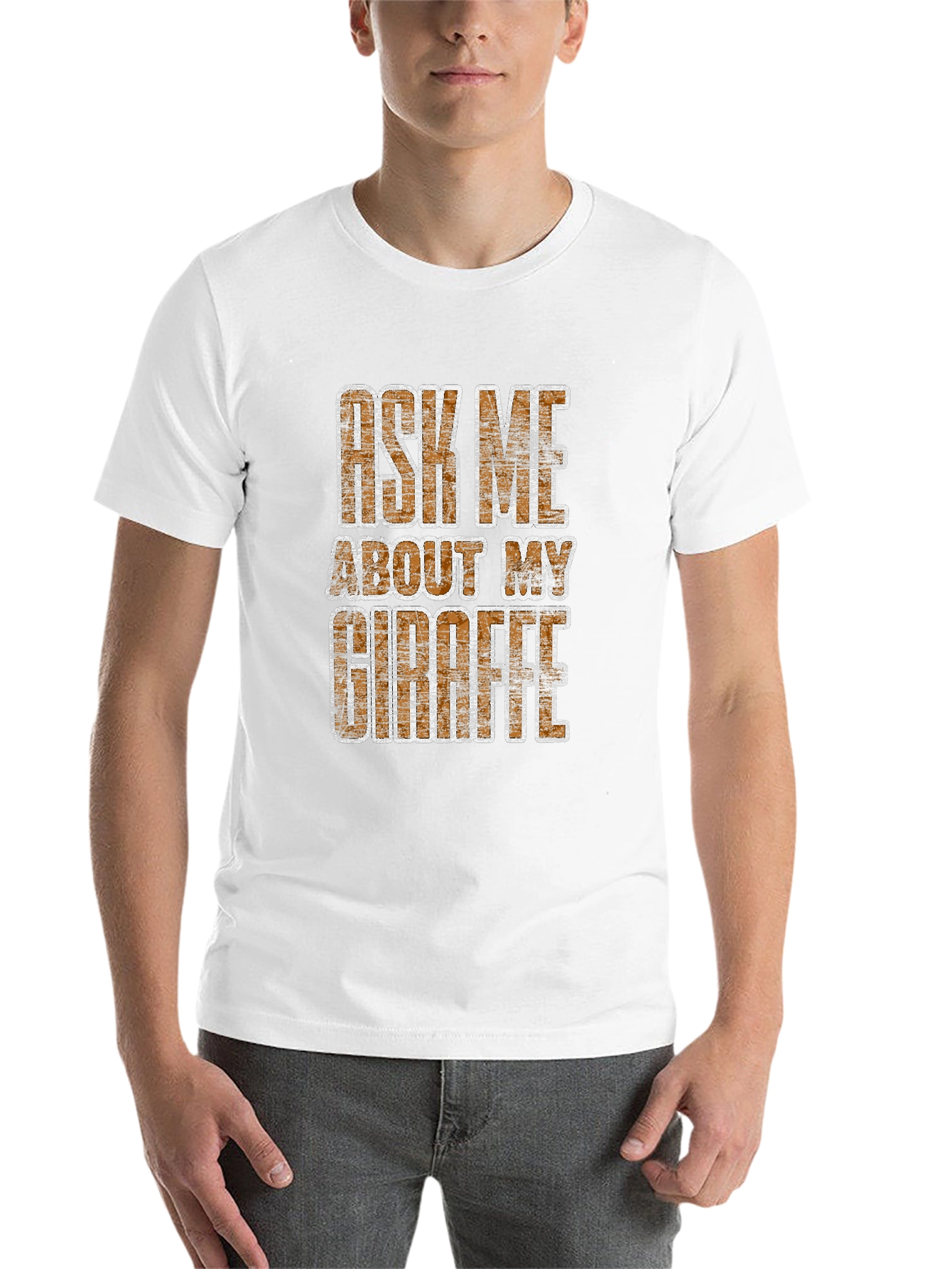 Black Ask Me About My Giraffe T-Shirt - Novelty Graphic Tee view 14