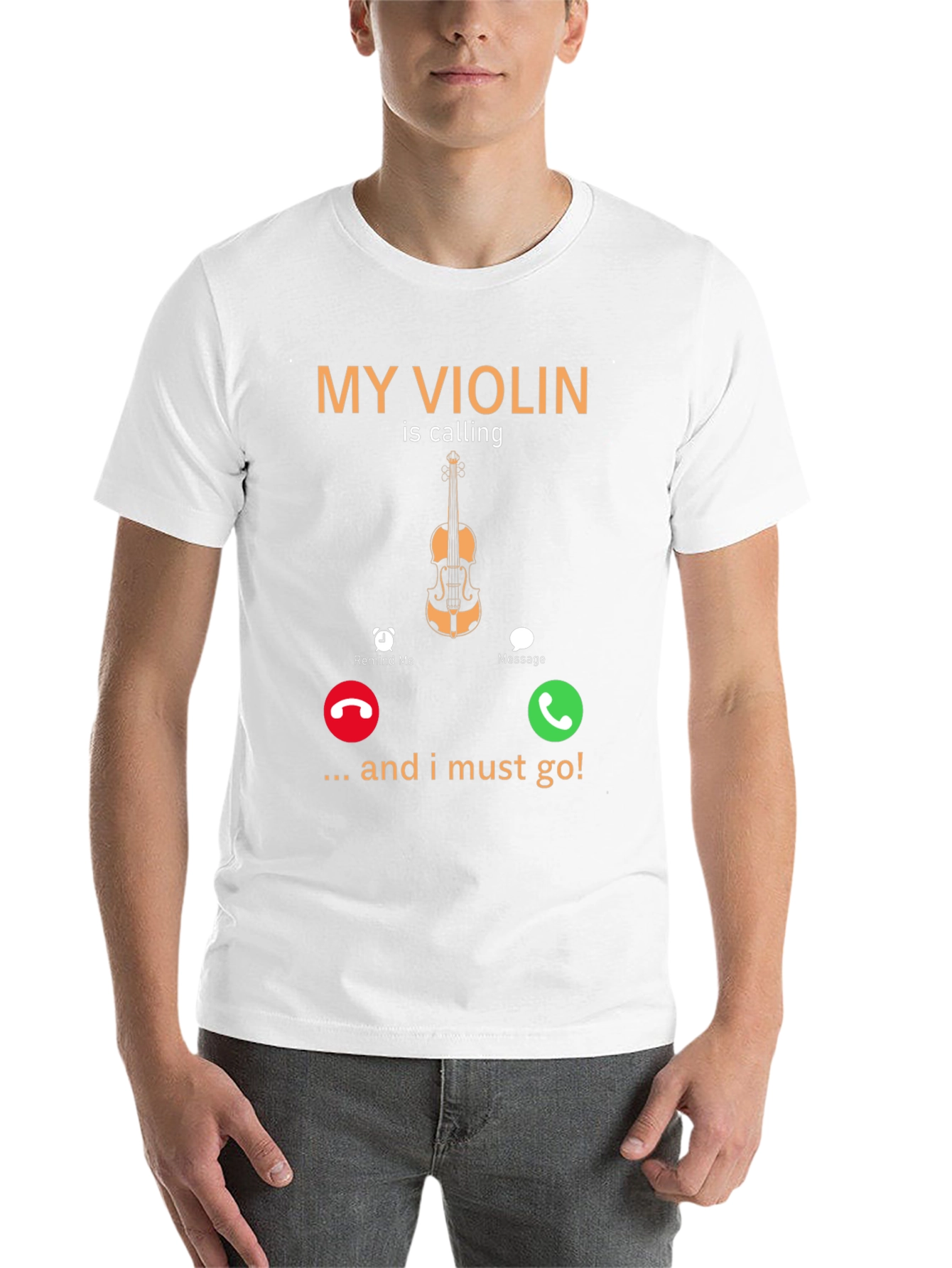 Black My Violin Is Calling Funny Music T-Shirt view 14