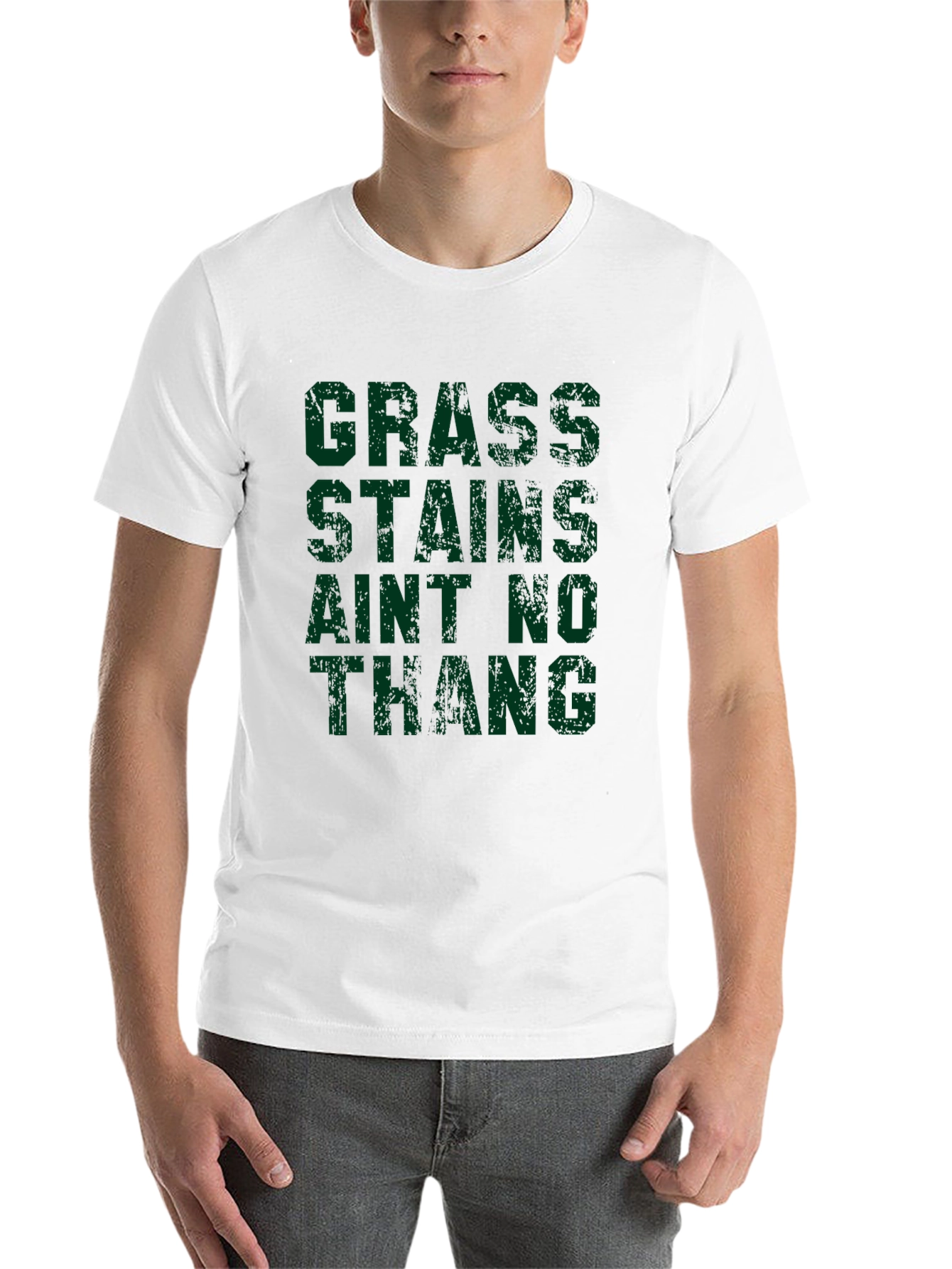 Black Grass Stains Ain't No Thang T-Shirt - Bold Statement Tee view 14