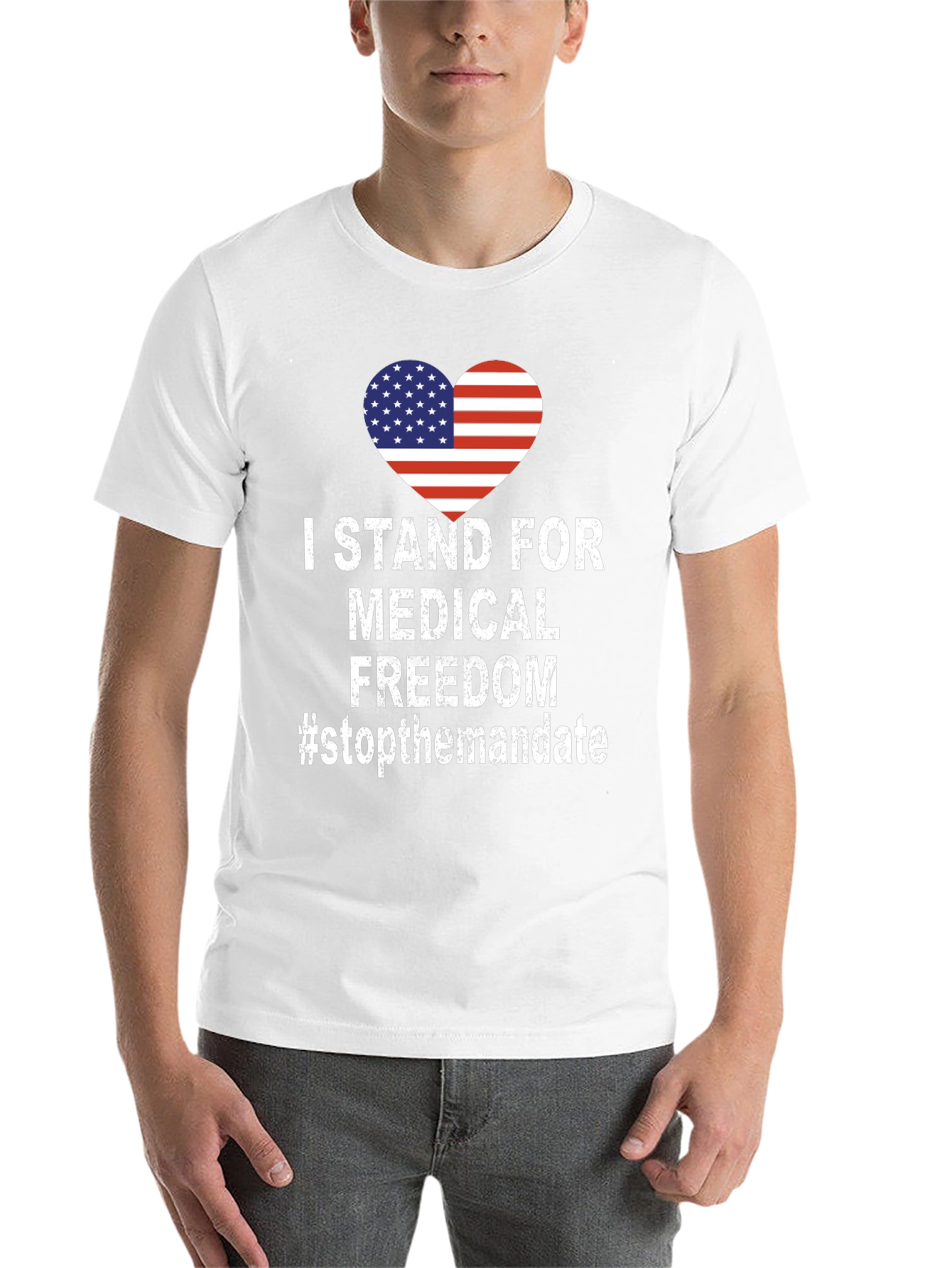 Black Medical Freedom T-Shirt - Stop The Mandate view 14