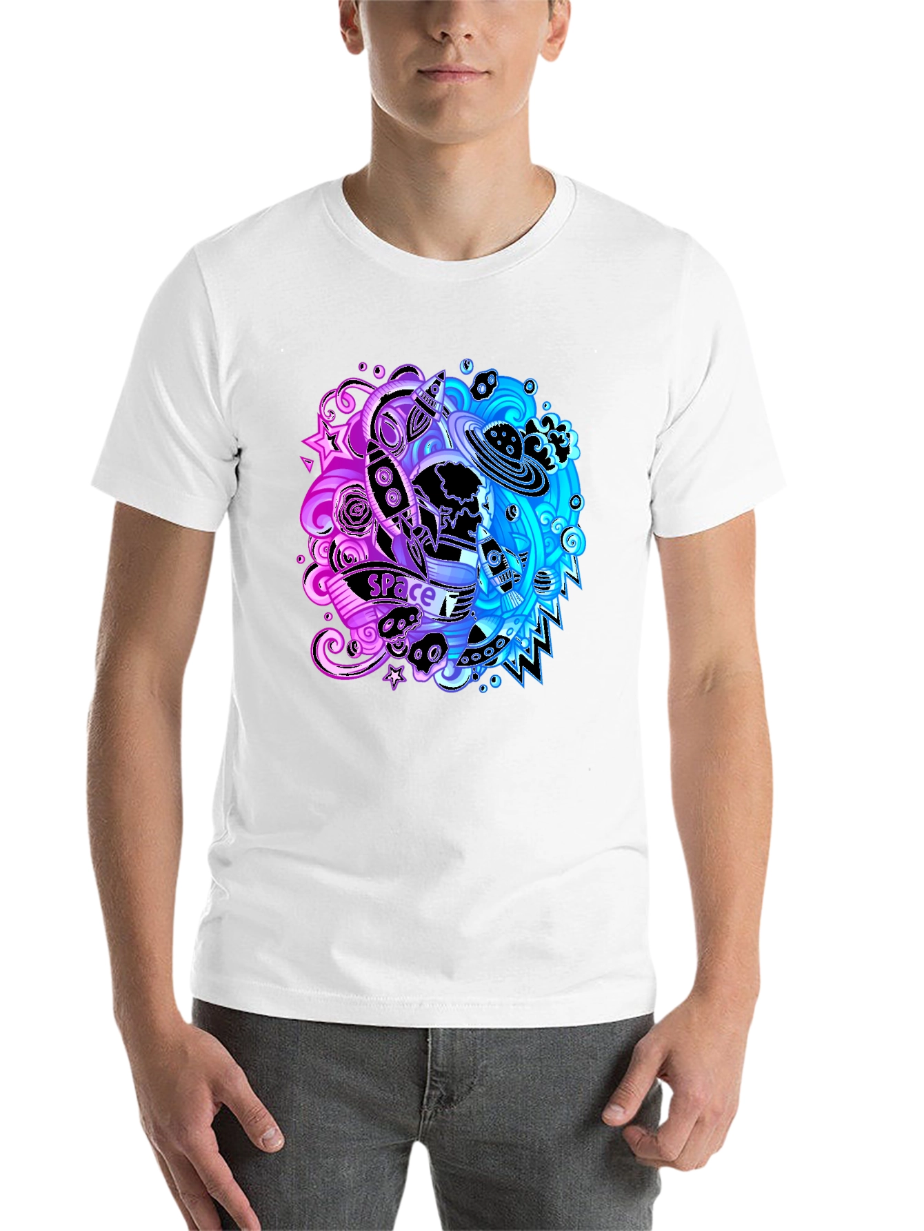 Space Doodle T-Shirt - Galaxy Design Tee - 14