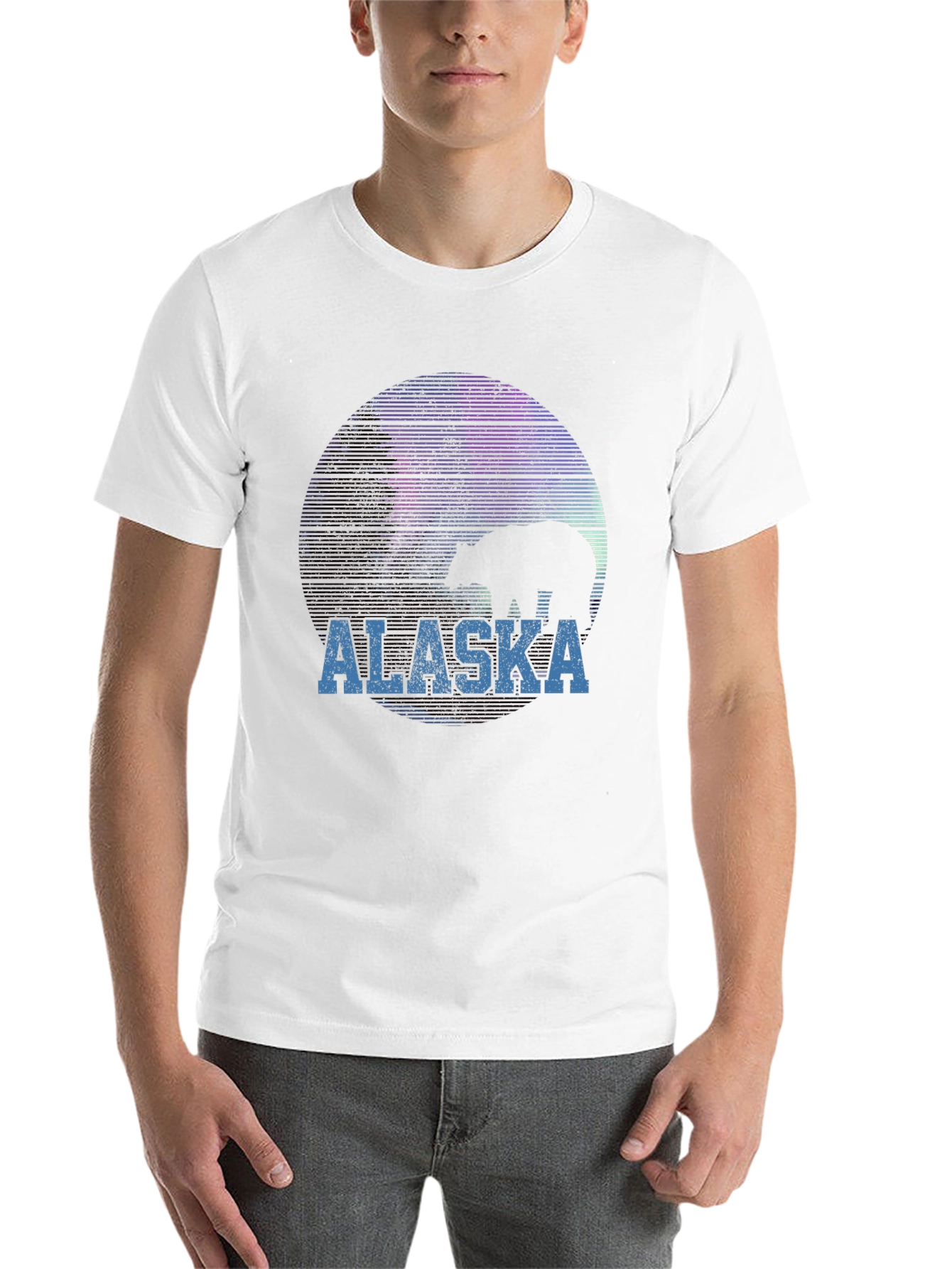 Black Alaska Bear Silhouette Graphic T-Shirt view 14