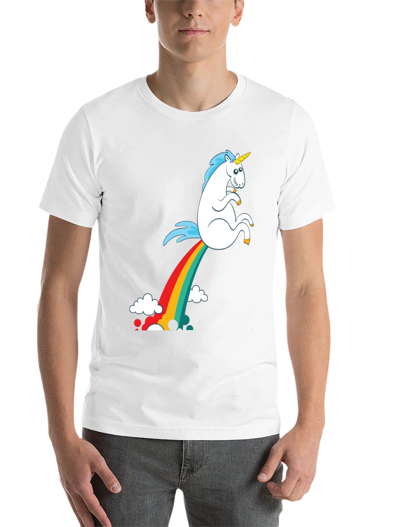 Black Rainbow Unicorn Poop T-Shirt - Funny Graphic Tee view 14